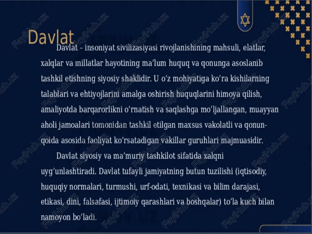 lati salavkiylar davlati, mil.av. 312 — 64-yil g‘arbiy osiyoda ellinlik (yunon- makedon) davlatlarining bittasi. poydevorini selevk i nikator qo‘ygan. poytaxti — selevkiya, keyinchalik antioxiya bo‘ldi. selevkiylar sulolasini davlatining tarkibiga suriya, mesopatamiya, kichik osiyoning bir qismi, eron tog‘li o‘ikasi, markaziy osiyoning bir qismi kirdi. selevkning merosxo‘ri antioxning onasi so‘g‘d malikasi apama edi. selevk va apama miloddan avvalgi 324 yilda suzada turmush qurishgan. ba’zi taxminlarga qaraganda apama spitamenning qizi bo‘lgan. ttt tettttt +s ot tt +e yunon-bagtriya podsholigi yunon-baqtriya podsholigi — qadimiy quldorlik davlati (mil. av. 250 yil — mil. av. 140—135 yillar). asoschisi salavkiylarning baqtriyadagi satrapi diodot hisoblanadimiloddan avalgi 250 yilda u o‘zini baqtriyaning mustaqil hukmdori deb e’lon qiladi. davlat hududiga hozirgi janubiy tojikiston, janubiy o‘zbekiston va afg‘oniston kirgan. yu. yunon-bagtriya podsholigi kuchaygan paytlarda unga pokiston, shimoliy g‘arbiy hindiston ham bo‘ysungan. poytaxti aqtra (o‘rta asrlardagi balx) shahri bo‘lib, ing xarobalari shimoliy afg‘onistonda, mozori sharif shahri yaqinida joylatlgan. yi kangyuy qang‘ davlati, …