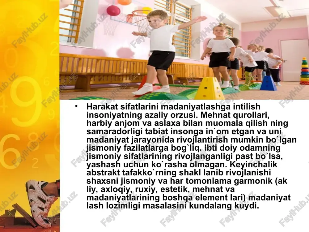 , harakat yetarli darajada aniq bo`ladi, hara kat vazifalari harakatning aniqligi tushunchasini keltirib chiqaradi. harakatning aniqligi chaqqonlikning ikkinchi ulchovidir. omy a lb @ hele - vi pea) a as0000154f06 primary school children, sports day