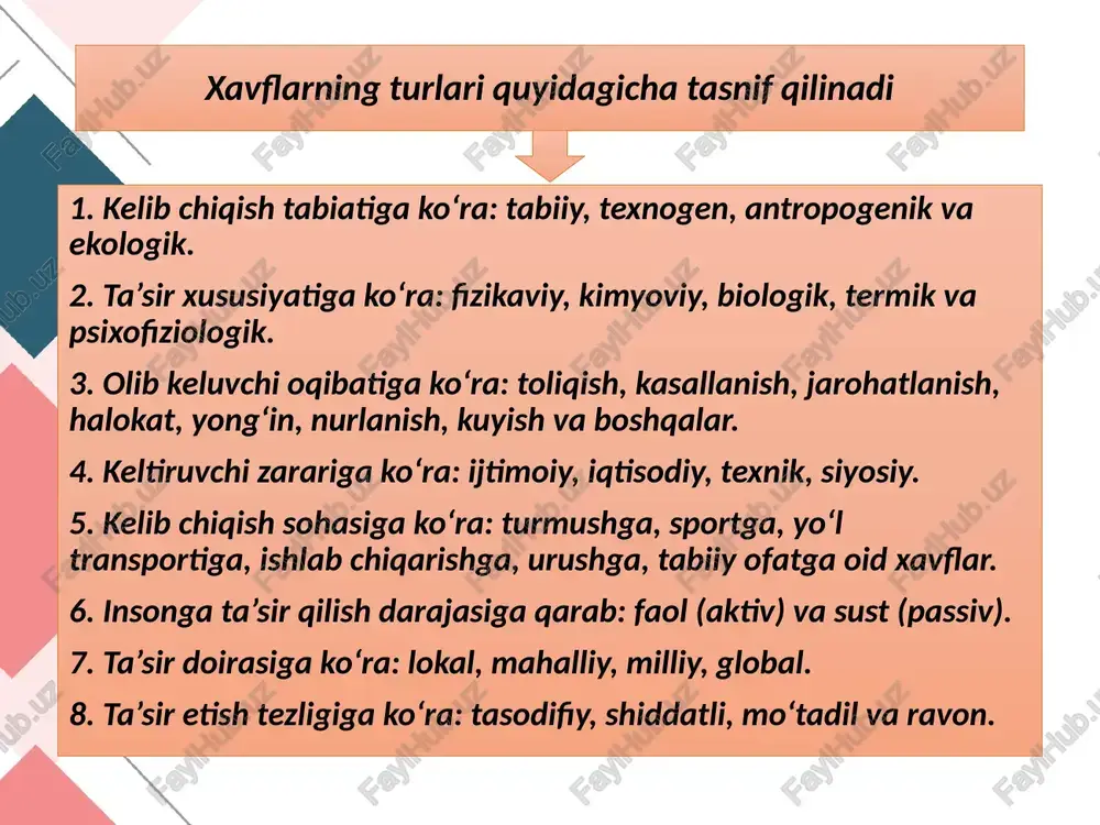 t modeli yaratilishi kerakki, bu model o‘z vaqtida mashinaga taaluqli ta’rifni berishi, natijada operator toliqmasdan, fikrlab va e’tibor bilan axborotni xatosiz qabul qilib, qayta ishlashi lozim. murakkab hisoblangan vazifani yechish operatorning xavfsizligiga, aniq-sifatli ishlashiga, mehnat unumdorligiga, shuningdek insonning psixofiziologik imkoniyatlarini axborot modeliga mos bo‘lishiga bog‘liqdir. biofizik moslik operatorning ish qobiliyatini, normadagi fiziologik holatini ta’minlaydigan atrof – muhitning yaratilishini ifodalaydi. bu vazifa mehnat muhofazasi talablari bilan bog‘langan. atrof-muhitning ko‘pgina omillari, chegara miqdorlari qonuniyat bilan belgilangan va ular operatorning ish vazifasi bilan doimiy bog‘lanmagan va ular operatorning ish vazifasi bilan doimiy bog‘lanmagan bo‘lishi mumkin. shuning uchun mashinalarning yaratilishida shovqin, tebranish, havo muhiti kabi barcha birliklarning maxsus tekshirilishi talab qilinadi. insonning kuchi va energetik qobiliyati ma’lum chegaraga ega. ish o`rnini tashkillashtirishning talablari ish joylarini tashkil etish va unga qo’yiladigan talablar ish joyiga xizmat ko’rsatishni to’g’ri tashkil qilish ish o’rinlarini rejalashtirish ish o’rni deb bajariladigan ishning mazmuniga bog’liq holda zarur jihoz va boshqa mehnat …