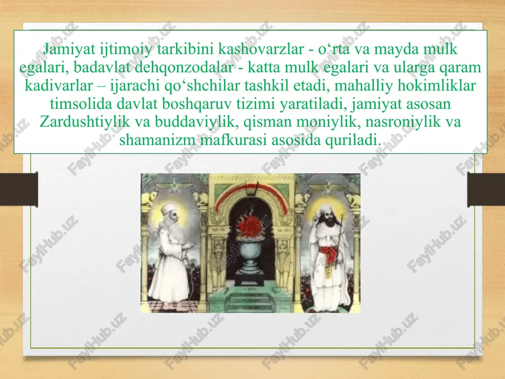 alki “xun”, “xunlar” deb atalgan. turk so‘zi milodiy v asrdan boshlab uchraydi. “xunlar”ning mil. avv. 207-yildan milodiy 216-yilgacha (423-yil) hukmronlik qilgan ulug‘ xun saltanati sharqiy va g‘arbiy qismga bo’linib idora qilingan. bunday hokimiyatning tarkib topishiga dastlab xiyoniylar va kidariylarning bu zaminga kirib kelishi xalaqit bergan ko‘rinadi. turk xoqonligi hukmronligi davrida o‘rta osiyo sug‘diyona vi asr boshlaridan eftaliylar tarkibida, 563-yildan esa turk xoqonligi qo‘l ostiga o‘tdi. sug‘ddan sharqda sirdaryo havzasida ilk o‘rta asrlar davri ustrushona viloyati joylashgan. uning g‘arbiy qismini 0 ‘zbekistonning jizzax va sirdaryo viloyatlari tashkil etadi, sharqiy qismi - xo‘jand viloyati esa hozirgi kunda tojikiston tasarrufida. ilk o ‘rta asrlar ustrushonasi 18 ta tumandan tashkil topgan. birinchi bor ustrushona nomi ilk o‘rta asr xitoy manbalarida uchraydi. (shuaydushana, suduyshana, sudushina). bunga ko‘ra, ustrushona iv-v asrlardayoq mustaqil hokimlik sifatida tilga olinadi. ustrushonadan shimoli-sharqda, sirdaiyoning yuqori havzasida go‘zal fragana (farg‘ona vodiysi) joylashgan. qadimgi farg‘onadan shimolda joylashgan tarixiy-madaniy o’lka choch vohasi bo‘lib, bu …