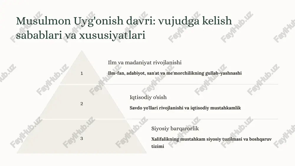 g hozirgi davrga ta'siri va uning zamon talablariga mosligi haqida yangi va qiziqarli fikrlarni o'rtaga qo'yadi. a.metsning ilmiy qarashlari zamonaviy dunyo uchun ham dolzarbdir. chunki, u o'z asarlarida diniy va madaniy o'zgarishlarni, xalqlar o'rtasidagi munosabatlarni va tarixiy jarayonlarni keng qamrovli tahlil qilgan. uning ilmiy merosini o'rganish bizga zamon talablariga moslashgan, o'ziga xos xususiyatlarga ega yangi fikrlash uslubini shakllantirishga yordam beradi. a.mets ilmiy merosi va uning ahamiyati 1 tarixiy manbalarni chuqur tahlil qilish a.mets o'z tadqiqotlarida xronikalardan, tarixiy hujjatlardan, shuningdek, o'rta asr manbalaridan keng foydalangan. uning ushbu manbalarni chuqur tahlil qilish qobiliyati musulmon uyg'onish davri haqidagi bilimlarimizni boyitdi. 2 zamonaviy sharqshunoslikka qo'shgan hissasi a.mets o'zining ilmiy ishlari orqali zamonaviy sharqshunoslik rivojiga katta hissa qo'shdi. uning ilmiy tadqiqotlari tarixiy jarayonlarni chuqur tushunishga va ularni zamonaviy dunyo bilan bog'lashga yordam berdi. 3 madaniyatlararo muloqotni rivojlantirish a.metsning musulmon uyg'onish davri haqidagi tadqiqotlari madaniyatlararo muloqot va tushunishni rivojlantirishga xizmat qiladi. uning ishlari sharq va g'arb …