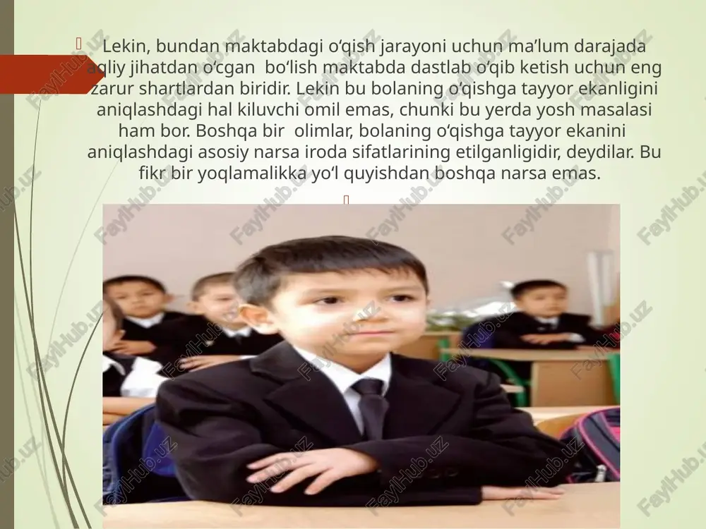 vchilar diqqatining bu xususiyatining ularning o`qish materiallarini o`zlashtirishlariga xalaqit beradi. shu sababli o`qituvchi bola diqqatini bunday xususiyatlarini doimo esda tutgan xolda,darsning uning bir momenti bilan ikkinchisin bog`lab, utsalik bilan o`tkazishi va bu momentlarning bir-birini tormozlab qo`ymasligi uchun darsning har bir bosqichini yaxshilab o`ylab ko`rishi kerak. o`qish faoliyati tomonidan qo`yilgan jiddiy talablarning bir qismi tabiiy o`quvchilarning diqqatini ishga soladi. o`qish jarayonining ta`siri otsida kichik yoshdagi o`quvchilar diqqatining barcha xususiyati va sinflari intensiv ravishda o`sib boradi va bu bilan ixtiyorsiz diqqatidan ixtiyoriy diqqatga ko`chsh osonlashadi. kichik yoshdagi o`quvchilarda ixtiyorsitz diqqat yuqori turadi.lekin,maktabda o`qish birinchi yiliyoq o`quvchilarda ixtiyoriy diqqatning vujudga kela boshlashiga kuchli ta`sir ko`rsatadi. diqqatning bu turi b.t.annoevning yozishicha,»… katta odamlar bilan bolalarning birgalika faoliyati va tarbiyaning maxsuli bo`lib hisoblanadi. ixtiyoriy diqqatning yanada yaxshiroq o`sishi maktab yoshidagi bolalarda idrok va tafakkurning tarbiyalanishga bog`liqdir». kichik yoshdagi o`quvchilarning ihtiyoriy diqqati to`g`risidagi masala bilin k.d.ushinskiy ko`p shuqullangan. u ba`zi pedagoglarning, kichik yoshdagi o`quvchilarda ihtiyorsiz diqqatning …