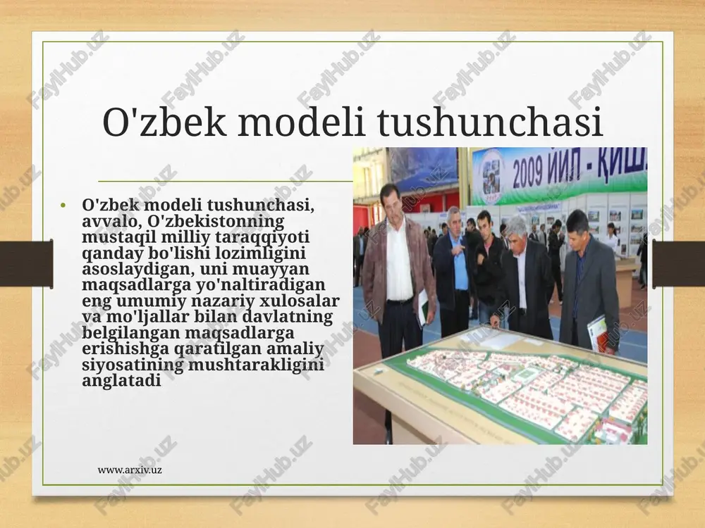 rossiyalik tadqiqotchilar m.s.gafarli, a.g.kasaev, germaniyalik l.levitin, rossiya fanlar akademiyasining akademigi f.burlaskiy uni yuksak baholashgan. www.arxiv.uz foydalanilgan adabiyotlar. karimov.i.a. xalq farovonligi-faoliyatimiz mezon1999, 109-111, 113-121, 122-131- betlar. karimov i.a. tarixiy xotirasiz - kelajak yo‘q. 1999, 132-141, 142-154-betlar. karimov i.a. o'zgarish va yangilanish - hayot talabi.2000, 479-488-betlar www.arxiv.uz image7.jpeg image8.jpeg image9.jpeg image10.jpeg image11.jpeg image12.jpeg image3.png image4.png /docprops/thumbnail.jpeg