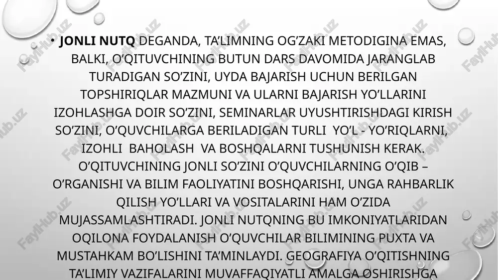 oshirilsa, maqsadga muvofiq bo‘ladi ekan. boshlang‘ich sinf o‘quvchilari og‘zaki nutqini rivojlantirishda gap yoki jumlani o‘qishga o‘rgatish, og‘zaki topshiriqlar bajarish ham mumkin. bu bo‘yicha "o‘quv yili boshidagi takrorlash gap" mavzusini o‘tish dars namunasi berildi. darsning maqsadi oldingi sinfda o‘tilganlarni takrorlash orqali og‘zaki nutqini rivojlantiruvchi matn ustida ishlashdir. bundan tashqari turli xil mashqlar bajarish so‘z ma'nolari ustida ishlash, lug‘at diktantlarini o‘tkazish usullari ham katta samara beradi. umuman, boshlang‘ich sinfda o‘quvchilarni matn ustida ishlashga o‘rgatish ularning og‘zaki va yozma savodxonligini oshirishga yaqindan yordam beradi. bu esa iv sinfni tugatayotgan o‘quvchilarning dtsi talablariga mos bilim va ko‘nikmalarni to‘la egallashlarini ta'minaydi. boshlang‘ich sinf o‘quvchilarini matn ustida ishlash darslaridan berilgan namunalar natijasi shuni ko‘rsatadiki, og‘zaki matn yaratishda dialektal xatolarning ko‘p uchrashuvi, yozma matnda va imlo va ishoraviy xatolarning ko‘pligi kuzatiladi. bunday kamchiliklarni ham bunga odatlantirish lozim. shuningdek, o‘quvchilarning og‘zaki va yozma nutqini o‘stirishda odatiy til me'yorlarini singdirib borish va ular nutqining ravon, hamda adabiy til me'yorlariga …