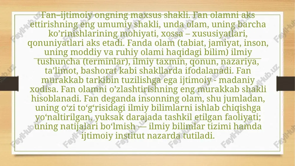 ilob yuz berdi, hozirgi zamon tabiatshunoslik faniga asos solindi. ingliz olimi isaak nyuton (1643-1727 yillar) “naturalfalsafaning matematik asoslari” asarida olimlar galileo galiley, renedekart, ioann kepler va boshqalar xamda uning oʻzi qoʻlga kiritgan ilmiy bilimlarni umumlashtirdi va klassik fizikaga asos soldi.xvii asrda birinchi fan akademiyalari tashkil topdi. 1662 yilda london qirollik akademiyasi.1666 yilda parij fanlar akademiyasi. keyinchalik berlin 1700 yil sankt peterburg 1724yil stokgolm fanlar akademiyalariga asos solindi. klasssik fanning shakllanishida nikolay kopernikning “osmon sferalari harakati” asarida asoslangan olamning tuzilishi toʻg'risidagi geliotsentrik nazariya alohida ahamiyat kasb etdi. nikolay kopernik yer - koinot markazi emas, u venera, merkuriy, mars va boshqa planetalar bilan birga quyosh atrofida xarakatlanadi; iii. davr. noklassik fanning shakillanishi. xix asr oxiri va xx asr boshlari.olimlar per kyuri (1859-1906 yillar) va mariya skladovskaya kyuri(1867-1934 yillar) kashf etgan radio aktivlik, ingliz olim i tompson kashf etgan elektron; rezerford tomonidan asoslab berilgan kvant nazariyasi, nils bor va albert eynshteynning nisbiylik nazariyasi …