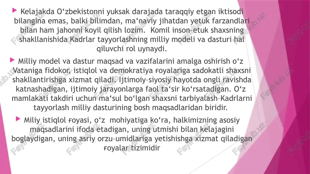 l vositalar kompleksidan keng foydalanish bilan fark qilib turadi. ijtimoiy pedagogika o‘zbekistonda ham, dunyodagi boshqa mamlakatlarda ham uzoq va chukur an‘analarga ega. shunga karamay sovet davrida ijtimoiy pedagogika yutuqlari e‘tiborga olinmadi. bunday muammolarni shaxsga, hamkorlik an‘analariga, raxm–shavqatga, milliy an‘analarga befarq bo‘lish holatlari bilan izohlash mumkin. bu ijtimoiy tarbiya sohasi mutaxassislari oldida turgan vazifalarni murakkablashtirib yuboradi. shuning uchun ham ijtimoiy pedagogikani rivojlantirish va mazkur yo‘nalishda mutaxassislar tayyorlash muhim ahamiyat kasb etadi mana shuning uchun ham ijtimoiy pedagogika yangi soha sifatida faqat ijtimoiy– pedagogik mutaxassislar davlat va jamoat organlari boshqarmalarinigina emas, balki mutaxassislar tayyorlaydigan tizimni, shuningdek ijtimoiy– pedagogik faoliyatining ilmiy–tadqiqot bazasini ham o‘z ichiga oladi. ijtimoiy pedagogika yaqin kelajakda o‘qituvchi yoki tibbiy xodim singari ommaviy kasbga aylanadi, chunki ayrim olamning ijtimoiy kasalligini oldini olish va ma‘naviy –axloqiy og'ishini davolash «ijtimoiy epidemiya»ga qarshi kurashga nisbatan ancha osondir. ijtimoiy pedagogikani fan sifatidagi xususiyatlarini anglash uchun uning tadqiqot ob‘ekti xususiyatlarini o‘rganmok lozim shu sabab fanda …