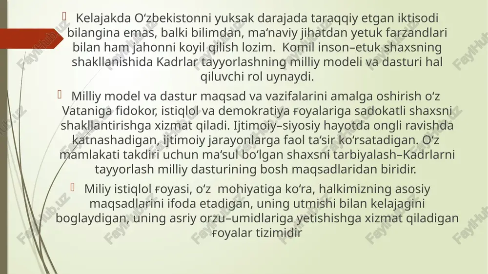 qatni o`zgartirish metodi, munosabatlarni o`zgartirish kabi metodlardan foydalanish mumkin. xulosa qilib aytganda qo`shimcha ta`lim muassalarida ijtimoiy pedagogic faoliyati modeli quyidagi shakilda amalgam oshiriladi. milliy g'oya‘ni ruyobga oshirish jarayonida uzluksiz ta‘lim tizimlarini, ko‘prok halk pedagogikasida, o‘yinlarda va shu kabilarda o‘z aksini topgan progressiv milliy, ma‘naviy – axloqiy kadriyatlar va normalarni qayta tiklash, rivojlantirish hamda hozirgi hayotga, o‘quv – tarbiya ishlariga joriy etish bilan chambarchas bog'liqdir. har bir insoning shaxsi ta‘lim, ijtimoiy muhit ta‘sirida shakllanadi. natijada u ijtimoiy jixatdan ahamiyatli bo‘lgan vazifalarni bajaradi,ijtimoiy rolni o‘zlashtirib oladi, o‘zining qiziqishi, qobiliyatini ijodiy muloxaza qilib ko‘radi, jamiyatning boshqa a‘zolari bilan mustaqil munosabatga kirishadi va shu tariqa shaxsning ijtimoiylashuvi yuz beradi. ijtimoiy pedagogika ma‘naviy – ma‘rifiy faoliyatning alohida sohasi sifatida uning ommaviyligi, barcha aholi o‘rtasida milliy istiqlol g'oyalarini targ'ibot – tashviqotini keng olib borish imkoniyatini beradi. ijtimoiy faoliyatning asosiy yo’nalishlari moddiy yordam ko’rsatish ijtimoiy g’amxo’rlikni tashkil qilish, tekshiruv, ilg’or tajribani targ’ib qilish insonga ta’sir o’tkazish ijtimoiy …