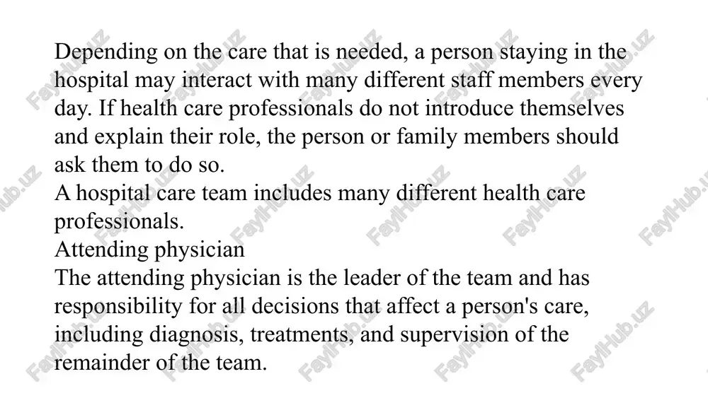 and runs the ward. associate nurse unit manager who assists the nurse unit manager in running the ward and acting as the manager when the nurse unit manager is not around. nurse practitioners are the highly-skilled nurses with advanced levels of training. specialist nurses, such as clinical nurse specialists, clinical nurse consultants, clinical nurse educators, triage nurses, emergency department nurses registered nurses provide quality day-to-day care and perform some minor procedures to a patient. enrolled nurses to provide basic medical care under the guidance of senior nurses. hospital staff play a crucial role in upholding ethical standards in patient care. they must abide by principles of beneficence, non-maleficence, autonomy, and justice. staff members are expected to maintain patient confidentiality and privacy, uphold informed consent, and adhere to best practices in their respective roles. ethical considerations for hospital staff ethical considerations for hospital staff also involve professionalism, honesty, and integrity in …
