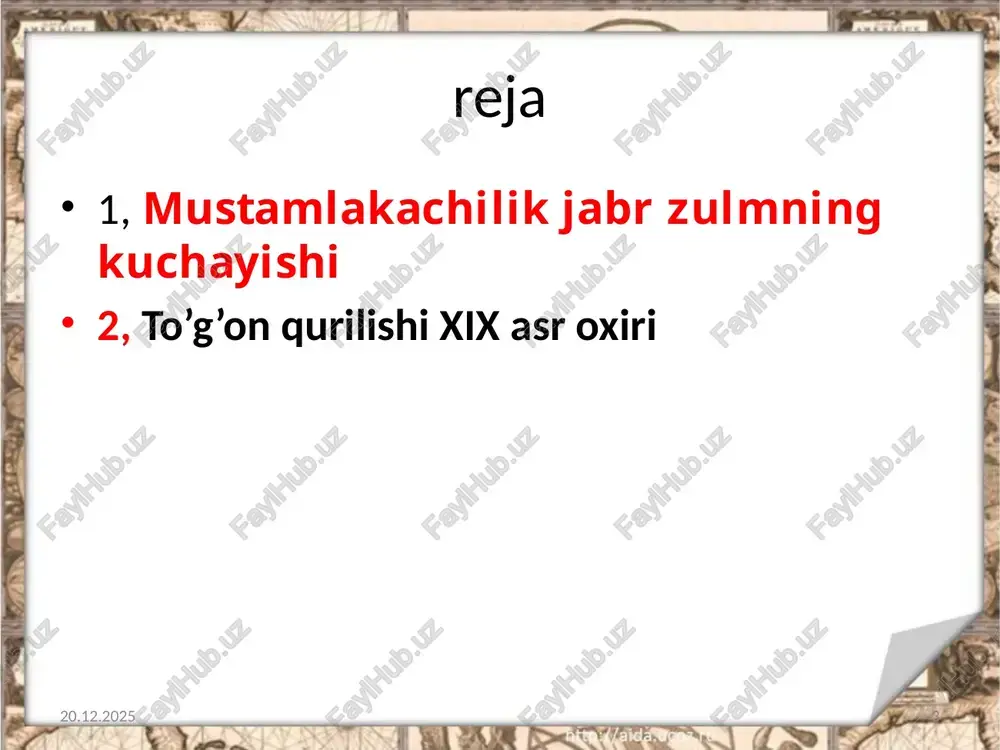 ayyorlagan taqdimoti.