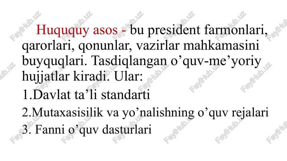 (x — xi sinf pedagogika fanining maqsadi: pedagogika fanining bosh maqsadi shaxsni har tomonlama rivojlantirishga yo’naltirilgan ta‘lim-tarbiya tizimining ilmiy-nazariy asoslarini yaratish hamda shaxsga yo’naltirilgan ta‘lim-tarbiya tizimini nazariy-metodik jihatdan qurollantirishdan iborat. pedagogika predmeti. pedagogika (yunoncha “paidagogike”– “paidagogos” “bola” va “yetaklayman”) ijtimoiy fanlar tizimiga kiruvchi fan sanalib, shaxsni shakllantirishga qaratilgan tizimli faoliyat mazmuni, ta’lim, ijtimoiy tarbiyaning umumiy qonuniyatlari, shakllari, metodlari, vositalari, yagona ijtimoiy maqsad asosida yosh avlodni milliy istiqlol g’oyasi ruhida tarbiyalash, unga ta’lim berish muammolarini o’rganadi. e’tibor uchun raxmat image1.png image2.png didaktika (t2’lim nazariyasi, yanoncha “didaktikos”-“o‘rgatuvchi”, “didasko”- “o‘rganuvchi”) — ta'limning nazariy jihatlayi, ta'lim jarayonining mohiyati, tamoyillari gonuniyatlari, o“quvchi va o°qituvchi faoliyati, ta'limning maqsadi, mazmuni, shakdlari, ‘metodlari, vositalari, natijasi, ta'lim jarayonini takomillashtirish yo'llari va hokazo muammolarni tadgiq etadi pedagogika fanining asosiy kategoriyalari shaxs -psixologik jihatdan taraqgiy etgan, shaxsiy xususiyatlari va xatti-harakatlari bilan boshgalardan ajralib turuvehi, muayyan xulq-atvor va dunyogarashga ega bo‘lgan jamiyat a’zosi tarbiya- muayyan, aniq maqsad hamda ijtimoiy-tarixiy tajriba asosida yosh …