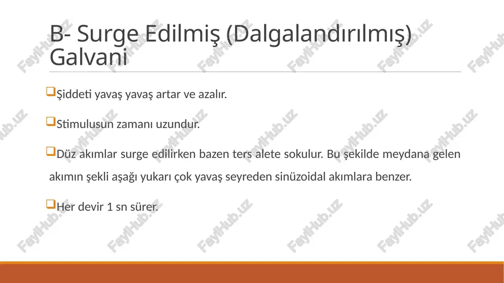 lı tedavi bölgesi temizlenip duyu testi yapılmalı hastaya yapılacak tedavi açıklanmalı tedavi edilecek bölgeye göre uygun teknik seçilmeli tedavi haftada 3-5 gün yapılmalı tedaviden sonra deri iyice temizlenmeli ve gerekirse üzerine krem ya da pudra sürülmelidir. sinirler median radial ulnar teşekkürler… image2.jpg image3.png image4.png image5.png image6.png image7.jpeg image8.jpeg image9.jpeg image10.jpeg image11.jpeg image12.png image13.png image14.png image15.png image16.png image17.png image18.png image19.jpeg image20.jpeg image21.jpeg image22.jpeg image23.jpeg image24.jpeg image25.jpeg image26.jpeg image27.jpeg image28.jpeg image29.jpeg image30.jpeg image31.jpg image32.jpg image33.jpg idc waveforms dc rectangular idc 7 7 monophasic py biphasic py ml ml pulsatile sine wave rectangular - - wave (a) 0 ollyyy\ ° : biphasic ° "sno wave™ sped wave (b) (9) * * ° aar aat inewave sede sine wave i (c) (hy + + 0 rectangular 0 pulsatile wave spiked wave (d) 0) + let merees oo ‘square wave (e) source: prentice we, quillen ws, underwood f: therapeutic modalities in rehabilitation, athedition: wuw-accessphysiotherapy.com copyright …