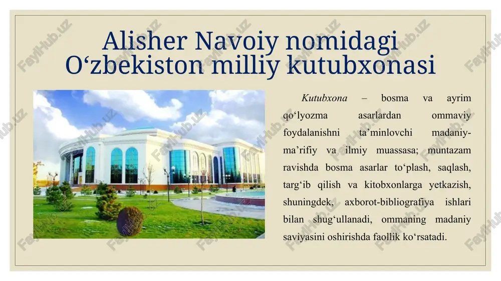 ri ham bormi? hozir bizda kiyim-kechak, oziq-ovqat bozorining xaridorlari nihoyatda serob. qachon kitob bozori gavjumlashadi? adib asqad muxtorning: “kitob – boylik. lekin sotib olingani emas, o‘qilgani”, degan iborasini qanday izohlaysiz? javoningizda qayta-qayta o‘qiydigan, sog‘inib qo‘lga oladigan kitob bormi? ayting-chi, u qaysi kitob? hozir nafaqat bolalar, balki ularning ota-onalari ham kitob o‘qimayotganligi haqidagi tashvishli fikrlarga qanday qaraysiz? ularni kitobga qaytarishning yo‘li bormi? agar o‘zbek adabiyoti bo‘yicha “oltin javon” tuzilib, unga 10ta kitob kiritish zarurati tug‘ilsa, qaysi kitoblarni kiritgan bo‘lardingiz? shu kunlarda qanday kitob o‘qiyapsiz? kitobxonlarga qaysi va qanday kitoblarni o‘qishni tavsiya qilasiz? image2.jpg image3.jpg image4.jpeg image5.png image6.png image7.jpg image8.jpg image9.jpg image10.jpeg 3 ates /docprops/thumbnail.jpeg yoy nomidagh | ozbekiston milliy kuiubxonasi
