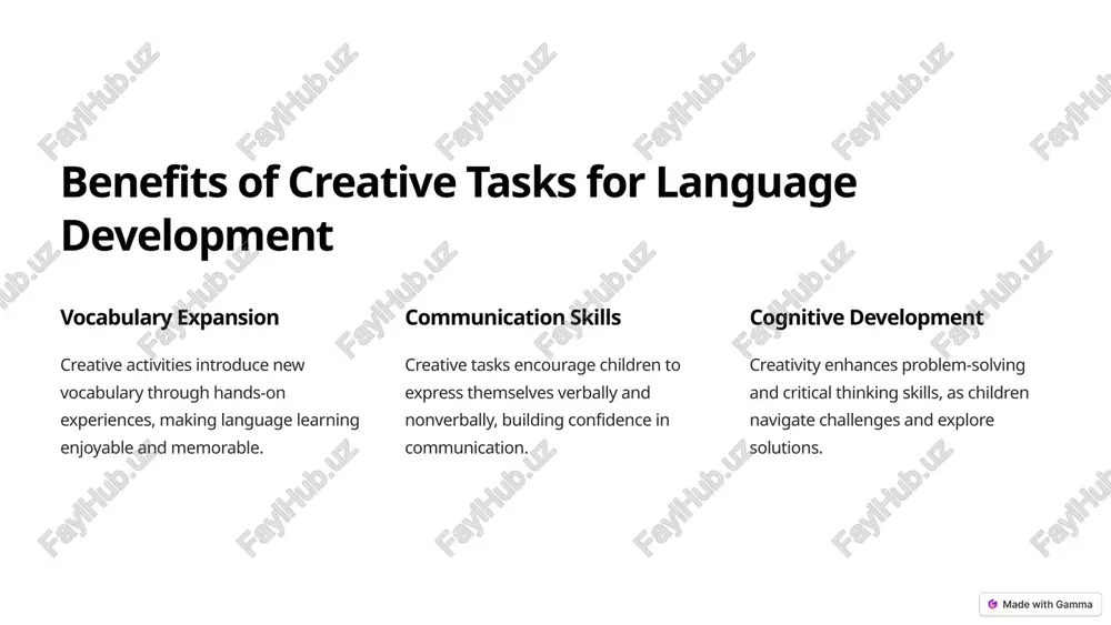 ning styles visual learners provide visual aids, such as pictures, videos, and art projects, to engage visual learners. auditory learners use music, storytelling, and discussions to engage auditory learners. kinesthetic learners incorporate movement, role-playing, and hands-on activities to engage kinesthetic learners. 10 image-1002-1.png image-1-1.jpeg image-1003-1.png image-2-1.jpeg image-1004-1.png image-1005-1.png image-4-1.jpeg image-1006-1.png image-5-1.jpeg image-1007-1.png image-6-1.jpeg image-6-2.png image-6-3.png image-6-4.png image-1008-1.png image-7-1.jpeg image-1009-1.png image-8-1.jpeg image-8-2.png image-8-3.png image-8-4.png image-1010-1.png image-9-1.jpeg image-1011-1.png image-10-1.jpeg @ made with gamma @ made with gamma @ made with gamma @ made with gamma @ made with gamma @ made with gamma @ made with gamma @ made with gamma as @ made with gamma @ made with gamma