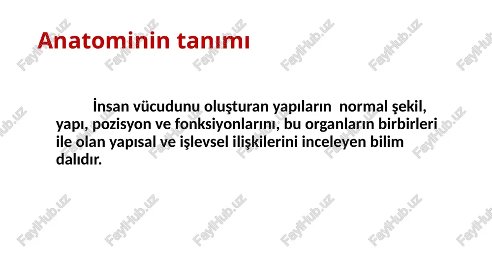 şmasını sağlar. endokrin sistem: i̇ç salgı bezlerinden meydana gelir. salgıladıkları maddeleri dolaşım sistemine aktarırlar. bu bezler vücudumuzda metabolik faaliyetlerin yürütülmesini sağlar. duyu organları: bu organlar görme, işitme, koku ve tat alma ile dokunma gibi duyuların alınmasını sağlayan göz, kulak, burun, dil ve deriden oluşur. anatomik pozisyon topuklar bitişik, baş ve omuzlar dik, kollar yanlara sarkık, yüz ve avuç içleri öne gözler karşıya bakacak şekilde ayakta dik durulan pozisyona anatomik pozisyon (situs) denir. anatomi̇k planlar(düzlemler) ve eksenler anatomik pozisyonda bulunan bir şahsın, belirli bölgelerinden geçen hayali düzlemler ve eksenler düşünülmüştür. bu düzlemler ve eksenler insan vücudunu bölgelere ayırır. bu durum insan vücudunda bulunan organ ve oluşumların hangi bölgelerde yer aldığını tespit için gereklidir. düzlemler: planum sagittale planum transversum (horizontale) planum coronale (frontale) eksenler: axis sagittalis axis transversalis (horizontalis) axis verticalis anatomik eksenler (axes) genel olarak eklemlerde oluşan hareketlerin tanımlanabilmesi için eksenlere ihtiyaç duyulmaktadır. bu eksenler birbirlerine diktir üç temel eksenin varlığı …