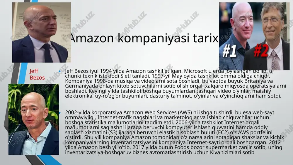 doniyor p. huttenlocher, dekani va vitse provost, cornell universitetining judy mcgrath, sobiq bosh direktori, mtv tarmoqlari indra nooyi, sobiq bosh direktori, pepsico jon rubinstein, sobiq raisi va bosh direktori, xurmo, inc. tomas o. ryder, sobiq raisi va bosh direktori, readerning digest uyushmasi patty stonesifer, prezident va bosh direktor, marta jadvali wendell p. hafta, raisi, prezident, va bosh direktori, corning inc. savdo hamkorlari 2000 yilda, u. s. o'yinchoq chakana o'yinchoqlar " r " aqsh amazon bilan 10 yillik shartnoma kirdi, yiliga $50 million va savdo kesilgan qimmatbaho, ostida o'yinchoqlar "r" aqsh xizmat o'yinchoqlar va chaqaloq mahsulotlari maxsus yetkazib beruvchi bo'ladi, va zanjirning veb-sayti amazon o'yinchoqlar uchun yo'naltiruvchi edi & games kategoriya. 2004 yilda, o'yinchoqlar "r" aqsh chunki o'yinchoqlar "r" aqsh fond turli hisoblanadigan yo'qligi, amazon bila turib, uchinchi tomon sotuvchilari o'yinchoqlar " r " aqsh mutlaq berilgan edi toifalarida xizmat haqida ma'lumotlar taklif ruxsat edi, deb da'vo, amazon sudga berdi. in …