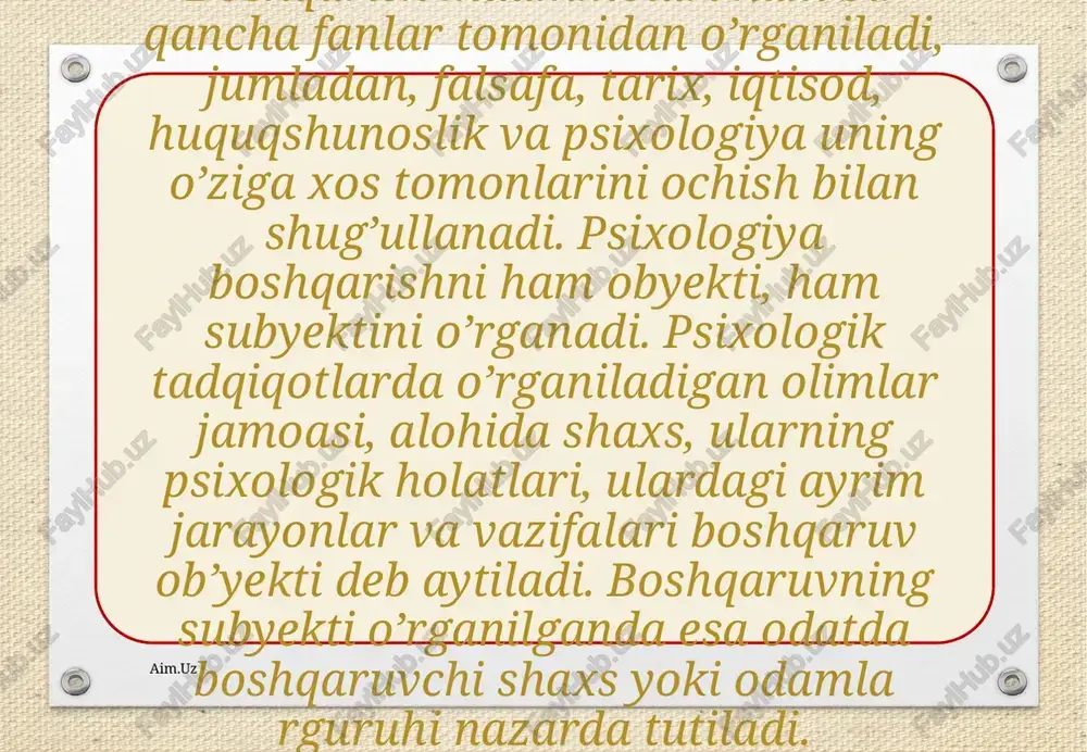 yo’lga qo’yilganki, uning oqibatida hech kim aziyat chekmaydi. chunki ko’proq boshliq emas, jamoaning boshqa faollari―norasmiy liderlar tanqid qiladilar. boshliq yo’l qo’ygan xato-kamchiliklarni jamoatchilik oldida bo’yniga olishdan qo’rqmaydi. aim.uz gibsh va forverglarning analizlariga ko’ra bunday boshliq rahbarlik qilgan jamoalarda ma`naviy-ruhiy muhit juda yaxshi, ishchilar jamoadan, ishdan qoniqish hosil qilganlar, ishdan ketish hollari kam-u, lekin ishlab chiqarish zo’rg’a norma holatida bo’lar ekan. aim.uz liberal (loqayd) uslubda ishlaydigan rahbar ishga munosabatini, ishdan mamnun yoki mamnun emasligini bilish qiyin. unda ta`qiqlash, po’pisa bo’lmaydi, uning o’rniga, ko’pincha, ishning oxirgi oqibati bilan tanishish bilan cheklanadi, xolos. jamoada hamkorlik yo’q, boshliq jamoaning muammolari, ishning baland-pasti bilan qiziqmaydiganday, go’yoki boshqa «koinot»da yurganga o’xshaydi. aniq ko’rsatmalar bermaydi, uning o’rniga norasmiy liderlar yoki o’ziga yaqin kishilar orqali lozim bo’lgan topshiriqlar bajaruvchilarga yetkazilad aim.uz uning asosiy vazifasi, uning nazarida aim.uz xodimlar uchun ish sharoitini yaratish, ishdagi kamchiliklarni bartaraf etish, kerakli mahsulot, xom ashyo kabilarni topib kelish, majlislarda qatnashish va x.k.lardan iborat. …