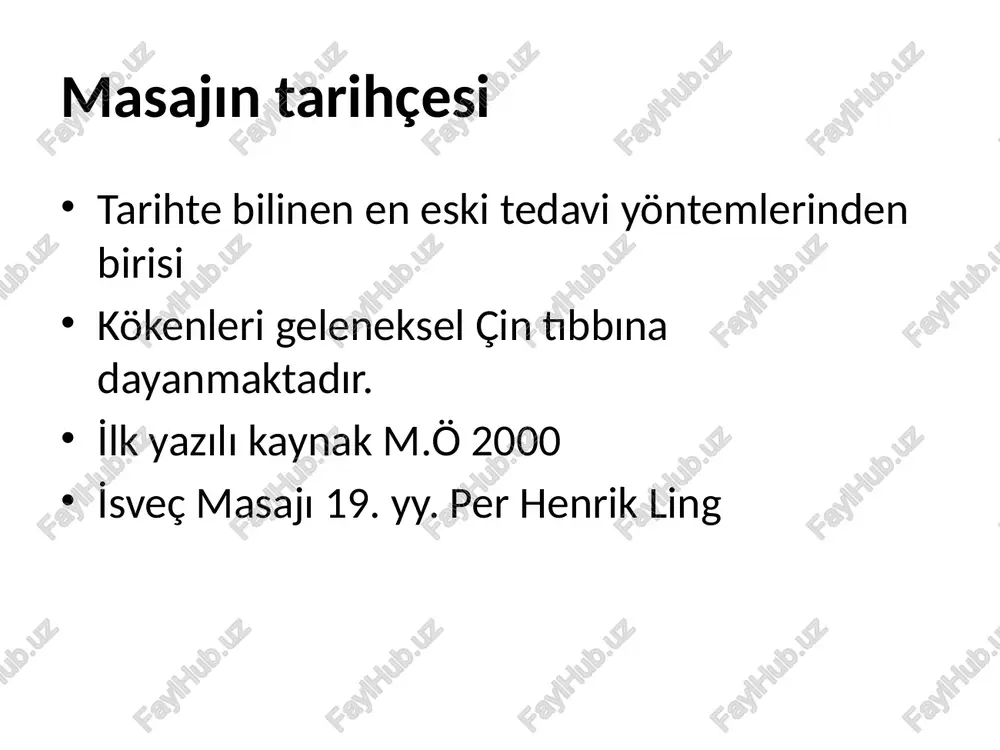 rgunluk azalır ödem lokalize ödem venöz obstruksiyon, lenfatik obstruksiyon yaygın ödem kalp, karaciğer, böbrek ile ilgili sistemik hastalıkları düşündürür ödem gode bırakan ödem; doku sıvısı mobildir, parmakla basıldığında yer değiştirir test için: parmak ile sıkıca bastırıp parmak çekildikten sonra çukurluk bir süre kalıyorsa. gode bırakmayan ödem >>> lenfödem genelde gergin, rengi değişir kanser ve masaj kanserli hastalara masaj uygulanır mı? masaj kanseri yayar mı? uygulanır ancak dikkat edilmesi gereken durumlar vardır doku hasarı ve boyutu? direkt tümör sahasına uygulanmaz! masajın kullanımı masaj tek başına bir tedavi modalitesi olarak uygulanacak mı? tedavinin bir parçası mı? ne tip masaj? dozu ne olmalı? beklenen yarar nedir? masajın kullanımı için klinik karar klinik karar verme hastalığın tanısı hastalık hangi evrde ( akut, subakut, kronik) değerlendirme hikaye alma objektif test ve ölçümler bulguların analizi ve tedavi planı hipotez doğrulanır ya da reddedilir. uygun yöntem seçilerek tedavi planı yapılır. hastalık stabil mi? genel sağlık durumu nasıl? …