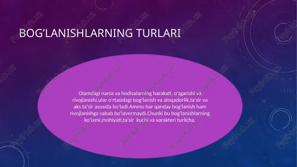bo'lishi,rivojlanishi va hal qilinishidan iborat bo'lgan abadiy va azaliy murakkab jarayondir.uni tibbiyotda o'ziga xos namoyon bo'lishini ko'radigan boʻlsak,agar sog'lik va kasallik qarama-qarshi jarayon boʻlib,ular bir-birini keltirib chiqaradi va inkor qiladi.yoki tibbiyotdagi bir-biriga qarama- qarshi nazariyalar va davolash usullarida ham buning misolini ko'rishimiz mumkin.gipograt.tabiatda doimo qarama-qarshi kuch bir-biriga qarshi turadi degan falsafiy g'oyaga asoslangan. miqdor o’zgarishlaridan sifat o’zgarishlariga o’tish qonuni borliqning olamning mavjudligi va rivojlanishi,miqdor va sifat o'zgarishlari tarzida ham namoyon bo'ladi.buning mohiyati shundan iboratki,olamdagi har qanday mavjud predmet va hodisalar o'zining muayyan miqdor va sifat birligiga ega bo'lib,shu muayyan bir miqdorning muayyan bir sifatga mos kelishi meyor bilan belgilanadi.dastlab narsa va hodisalardagi miqdoriy o'zgarishlar asta-sekin to'plana borib taraqqiyotning ma'lum bir bosqichida eski me'yorni buzilishiga olib keladi va sakrash yo'li bilan yangi sifat o'zgarishlariga olib keladi. sakrash nima? sakrash-tabiat va jamiyatda sodir bo'ladigan miqdor o'zgarishlaridan sifat o'zgarishlariga o'tishda uzliksizning uzilishini bildiradi.sakrash-narsa va hodisalarning uzluksiz miqdoriy o'zgarishlar va rivojlanish davomida tayyorlanib,shu uzluksiz …