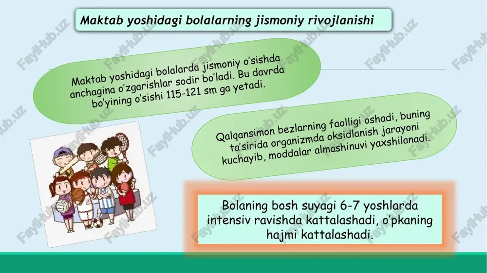 musiqa mashg’ulotlari bilan bog’liqdir. kichik maktab yoshidagi bolalarda psixik jarayonlarining tarkib topishi. kichik yoshdagi o’quvchilarning idrok jarayoni asosan ixtiyorsiz o’tadi, ular o’z idroklarini mustaqil ravishda boshqara olmaydilar. natijada o’quvchilar ko’p xatolarga yo’l qo’yadilar: so’zlardagi bo’g’inlarni tushurib qoldiradilar, bo’g’inlarning va so’zlarning o’rnini almashtiradilar bolalar esa saqlab qolish maqsadida dars materialini kitobdan takror-takror o’qiydilar. bolaning maktabga kirishi bilan xotira taraqqiyotining yangi bosqichi boshlanadi. o’quvchilarga birinchi sinfdan boshlab o’qish materialini o’zlashtirishning eng yangi usullarini o’rgata boorish zarur. maktab ta’limining boshlanishi bolalarda tushunchali tafakkur maktabga qadar bo’lgandan tezroq rivojlana boshlaydi, bu tafakku jarayonida bola tushunchalar yordamida ish ko’radi. sistemali maktab ta’limining boshlanishi bilan bilimlarni egallash bola faoliyatining alohida bir turiga aylanadi. uning oldida maxsus vazifa – ilmiy tasavvurlar va tushunchalarni egallash, tabiat va jamiyat taraqqiyoti qonunlarini o’rganish vazifasi turadi. bu hol bolalar tafakkurining tez rivojlanishiga yordam beradi. agar birinchi sinf o'quvchisi, nima uchun pashsha shipda yursa ham yiqilib tushmaydi, degan savolni tushuntirib bera olmasa, …