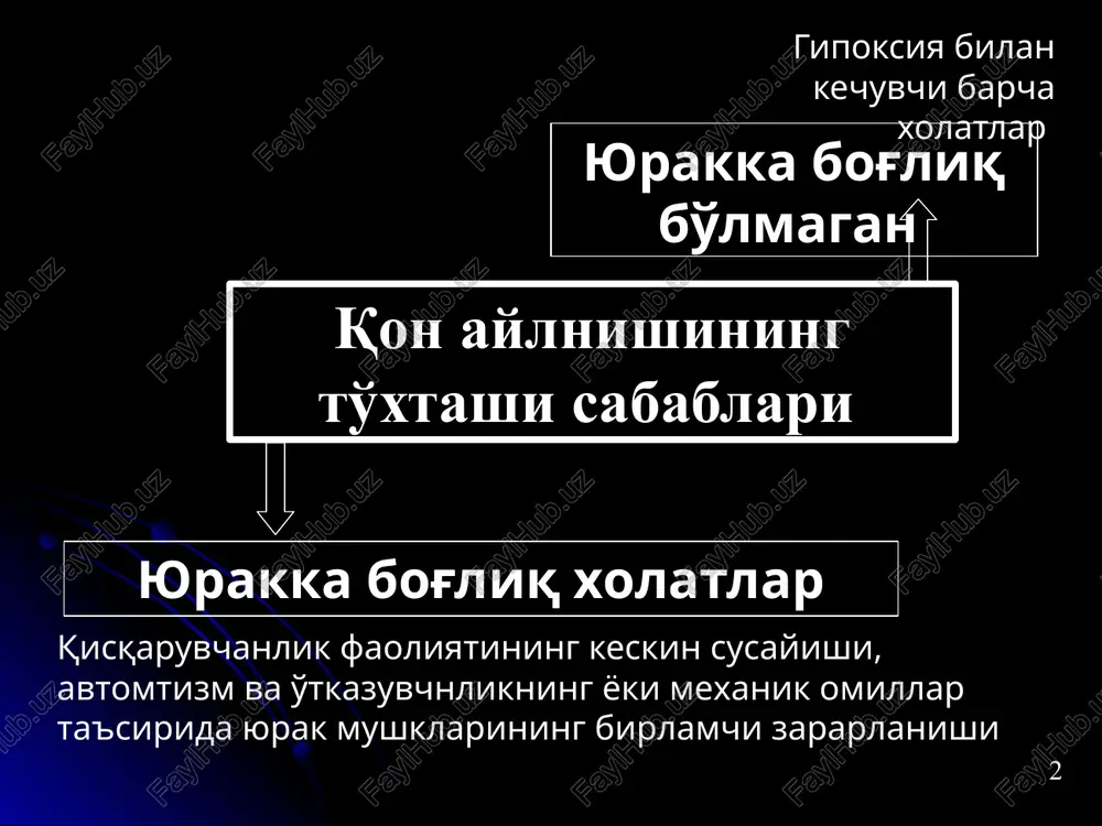 ukazatelnim paltsem drugoy ruki proverit so-derjimoe polosti rta, v sluchai obnarujeniya inorodnogo tela ego udalit. esli visheukazannie meropriyatiya ne effektivni, to, raspolojiv ruki drug na druge, nije gru-dini proizvesti 6 - 10 rezkix dvijeniy v storonu golovi. 21 xeymlik usuli yangi tug'ilgan chaqaloqlarda b etap (breathing) o'pkani sun'iy ventilyatsiyasiga o'tish. 10 nachalo ivl dixatelnim meshkom ili rot v rot. ostanovka dixaniya i krovoobrasheniya obespechenie proxodimosti dixatelnix putey. obturatsiya pryamaya laringoskopiya i popitka udalit obturiruyushee telo. pri otsutstvii etoy vozmojnosti –ispolzovanie priema geymlixa. vosstanovlenie spontannogo dixaniya. otsutstvie spontannogo dixaniya. puti proxodimi. troynoy priem safara. nepryamoy massaj serdtsa. ekg – utochnenie prichini ostanovki krovoobrasheniya. pulsa na sonnoy arterii net puls na sonnoy arterii est intubatsiya traxei. prodoljenie ivl. prosmotret obrazets teksta vtoroy uroven tretiy uroven chetvertiy uroven pyatiy uroven ventilyatsiya s pomoshyu dixatelnogo meshka i maski ambu qopchasi va maska yordamida sun'iy o'pka ventilyatsiyasini o'tkazish afzalliklari: foydalanishni qulayligi,oldindan tajriba kerak emas; kislorod …
