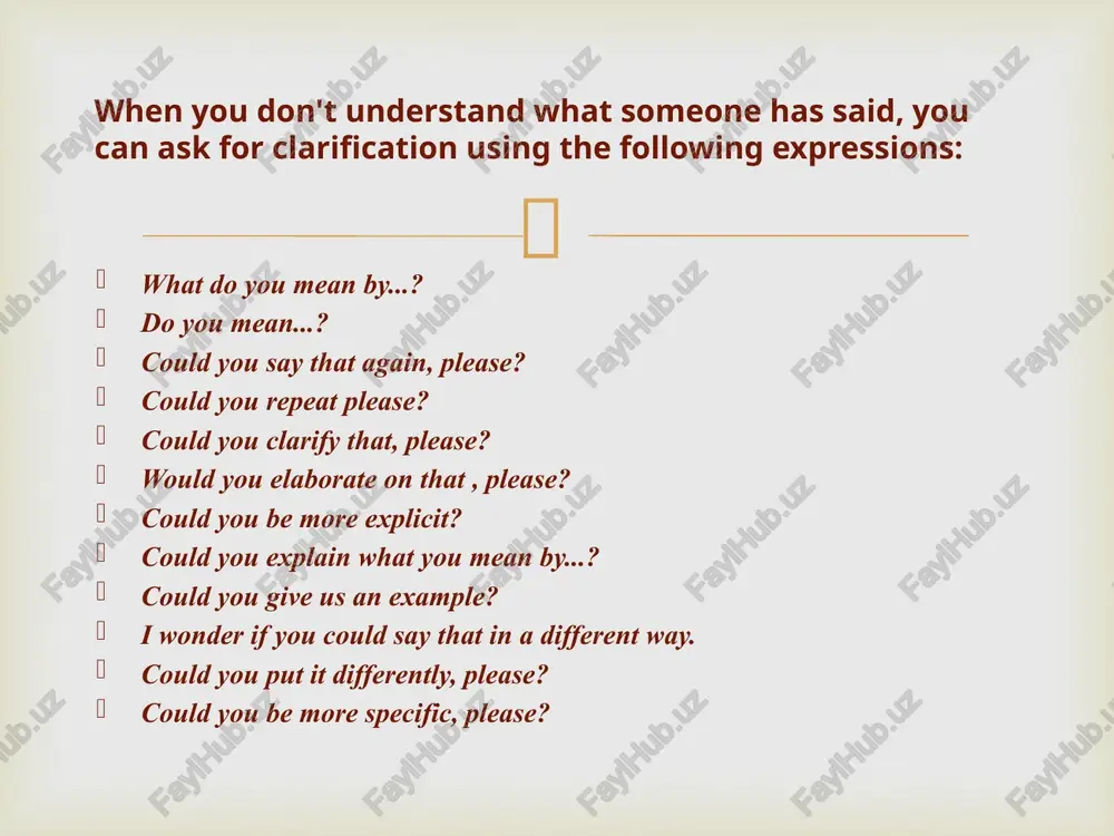 expressing understanding or misunderstanding in speaking - Page 3