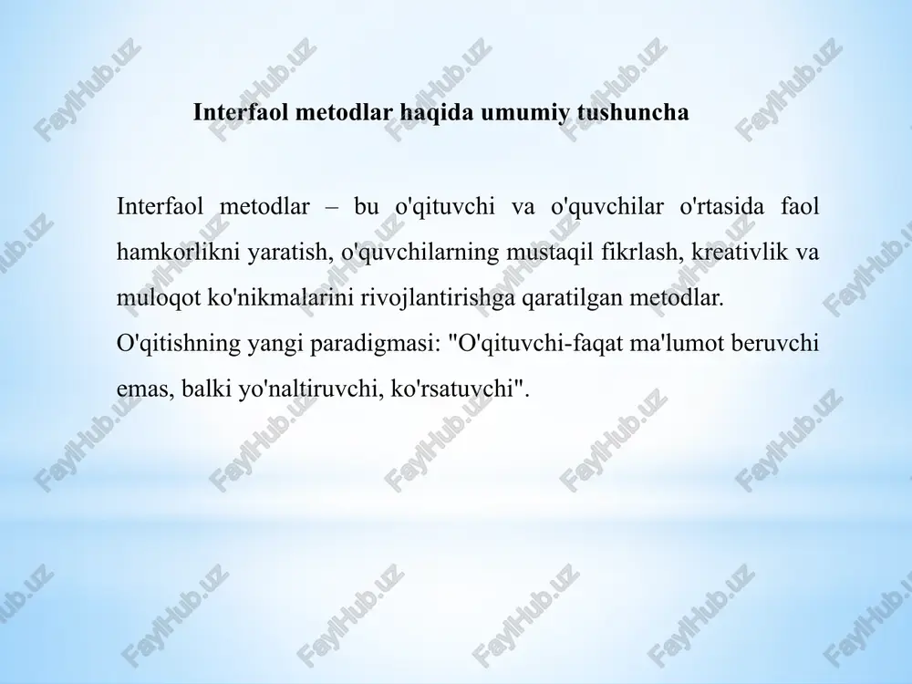 ng tavsiyam har bir o’quvchiga iloji boricha o’zidan kelib chiqgan holatda dars olib borishimiz kerak. xulosa va tavsiyalar image1.jpeg “sehrii uchburchak” “tushuncha lar tahlili” interfaol metod va —_ usullar “otylab javob bering” ff “skarabey” /docprops/thumbnail.jpeg nols ‘alabe: qurtonera sharman
