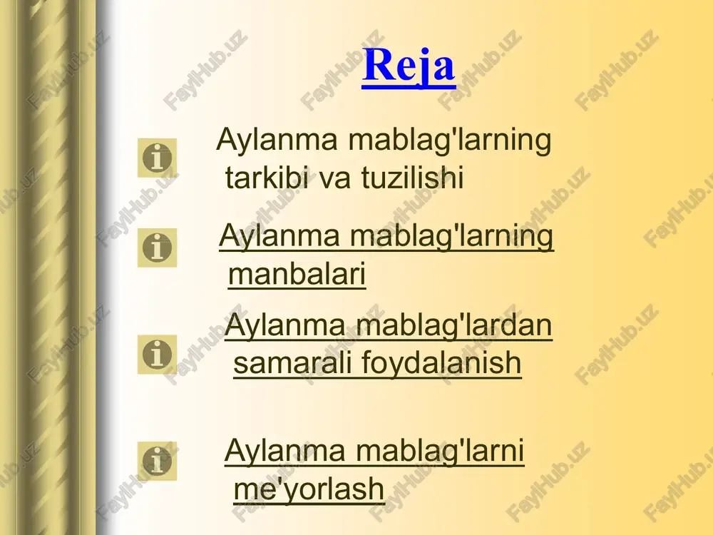 k zahirada. joriy zahira. ikki ketma-ket etkazib berish o'rtasida moddiy resurslarni ishlab chiqarishni ta'minlash uchun mo'ljallangan. tz = rsut * ip bu yerda rsut - moddiy resurslarning o'rtacha kunlik iste'moli (so’mda.) ip – etkazib berish oralig'i(kunlarda) sug’rtalangan zahira. bu materialni etkazib berish vaqtining buzilishi etkazib beruvchiga bog'liq bo'lsa yaratiladi. sz = rsut * ips * 0,5 transport zahirasi. bu etkazib berish vaqtining buzilishi transportni tashkil qilish bilan bog'liq bo'lsa, yaratiladi. u sug'urta aktsiyalariga o'xshash hisoblanadi.. trz = rsut * ipt * 0,5 tehnologik zahira. u kelib tushgan moddiy aktivlar texnologik jarayon talablariga javob bermasa va ishlab chiqarishga kirishdan oldin tegishli qayta ishlov berilsa. tex z = (tz + sz + trz) * ktex bu yerda ktex – tehnologik zahira koeffitsienti. masala moddiy resurslarni etkazib berish narxini aniqlang, agar o'n yillikda iste'mol xarajatlari ( tsdek ) - 72 ming. so’m, etkazib berish oralig'i – 8 kun, sug’rtalangan zahira – 2 kun, …
