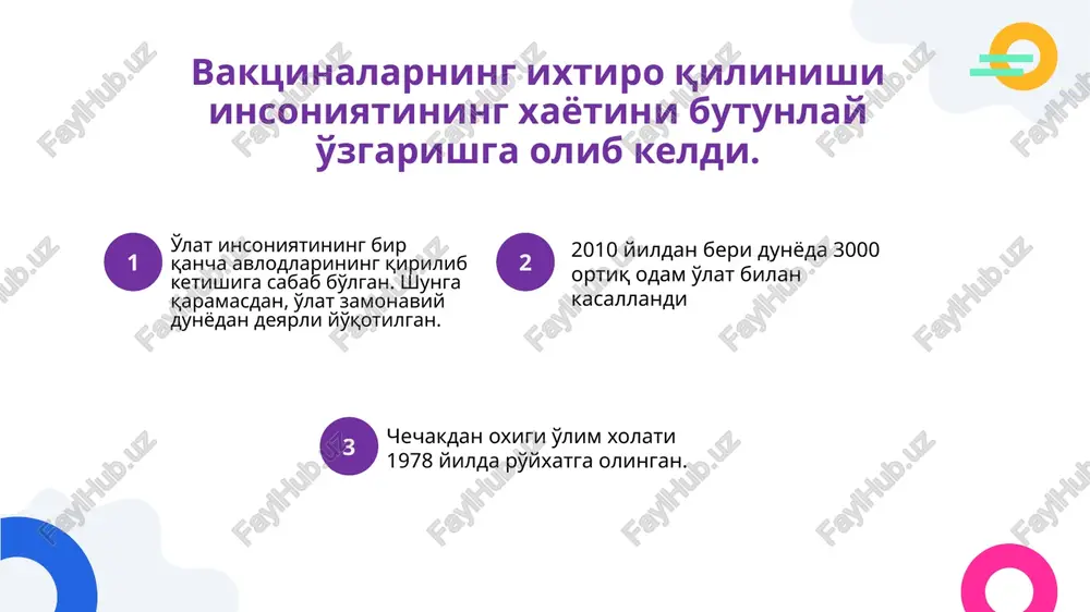 mavsumiy grippga qarshi brutsellyozga qarshi covid- 19 ga qarshi. qoqsholga qarshi virusli gepatit “a” ga qarshi. e'tiboringiz uchun raxmat! image6.png image12.svg image2.png image4.svg image3.png image6.svg image4.png image8.svg image5.png image10.svg image7.png image8.jpeg image9.jpeg image10.png image11.jpeg image12.jpeg image13.jpeg image14.jpeg image15.jpeg image16.png image17.jpeg image18.jpeg image19.jpg image20.jpeg image21.jpeg image22.jpeg image23.jpeg image24.jpeg image25.jpeg image26.jpeg image27.jpeg image28.jpeg image29.jpeg image30.png image39.svg image1.png image2.svg .msftofcthm_background1_fill { fill:#ffffff; } «& chronic hepatitis p< irthosis: ma \ hepatocellular carcinoma i bs) su! ir a a eon aad pneumonia .msftofcthm_background1_fill { fill:#ffffff; } /docprops/thumbnail.jpeg , xy kacanmmeiapna gona ba yunsir ommacara xasumpamiie napeapyun 4 al