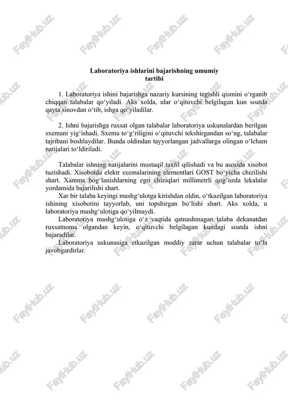 va qisqa tutashuv tajribalarining natijalaridan foydalanib, transformatorning fik ning yuklamaga bog‘liqli grafiklarini cos2 = 1 va sos2 = 0,8 bo‘lganda qurish va fik ning maksimal kiymatiga mos transformator yuklamasini aniqlash. 6. bajarilgan laboratoriya ishi bo‘yicha xulosa qilish va xisobot yozish. ii. ishni bajarish tartibi. ( 1.1rasm. bir fazali transformatorning salt ishlash (a) va iisia tutashuv (b) tajribasidagi ulanish sxemasi )b i r f a z a l i t r a n s f o r m a -t o r. s a l t i sh l a sh t a j r i b a s i. bir fazali trasformatorning salt ishlash tajribasi uchun ulanish sxemasi (1.1, a - rasm) da birlamchi cho‘lg‘amga beriladigan kuchlanishni ravon rostlash imkoniyatini beradigan rno kuchlanish rostlagich qo‘llaniladi. odatda birlamchi cho‘lg‘am sifatida past kuchlanishli (pk) cho‘lg‘am ishlatiladi. o‘lchov asboblarining ko‘rsatkichlari 1.1-jadvalga kiritiladi. . 1.1-jadval o‘lchov va xisoblar nomeri o‘lchovlar xisoblar u1, v i0, …