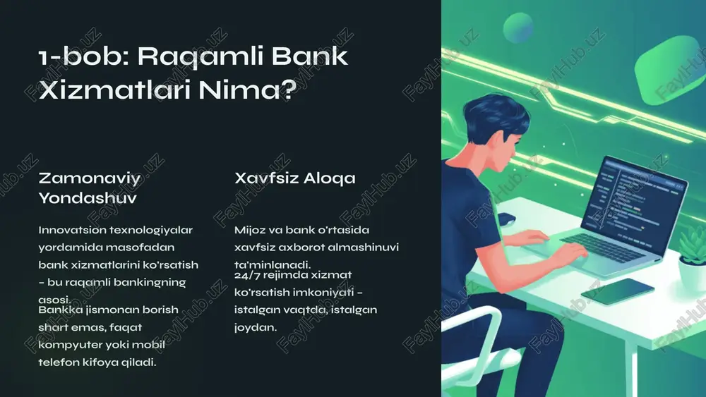 etakchi bank – mijozlarga zamonaviy xizmatlar taqdim etadi. octobank octo-mobile ilovasi orqali kartani atigi 2 daqiqada olish – tezkor va qulay xizmat ko'rsatish. ipak yo'li banki mobil ilova orqali bepul pul o'tkazmalar – o'zbekiston ichidagi barcha banklarga komissiyasiz. octo-mobile: zamonaviy mobil to'lovlar virtual kartalar visa va mastercard kartalarini onlayn ochish – jismoniy karta kutmasdan xarid qilish. nfc to'lovlar smartfondan kontaktless to'lovlar – nfc texnologiyasi orqali xavfsiz va tez. konvertatsiya valyuta konvertatsiyasini ilovada komissiyasiz amalga oshirish – qulay kurslar. bir teginish bilan to'lov nfc texnologiyasi orqali smartfoningizni terminalga yaqinlashtirib, xavfsiz va tezkor to'lov amalga oshiring. ilova doimiy yangilanib, foydalanuvchilarga qulay interfeys va tezkor xizmatlar taqdim etadi. shuningdek, xavfsizlik tizimlari eng zamonaviy protokollar bilan himoyalangan. raqamli bank xizmatlari xavfsizligi texnologik himoya elektron raqamli kalitlar va shifrlash texnologiyalari bank va mijoz o'rtasidagi xavfsiz shifrlangan aloqa ikki faktorli autentifikatsiya tizimi biometrik identifikatsiya (barmoq izi, yuz tanish) xavfsizlik choralari firibgarlik va kiberxavfsizlikga qarshi kuchli chora-tadbirlar …