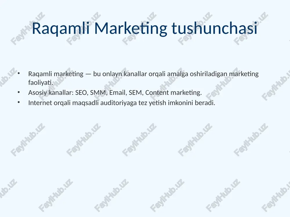 taqdimot raqamli marketing mavzusi asosida - Page 3