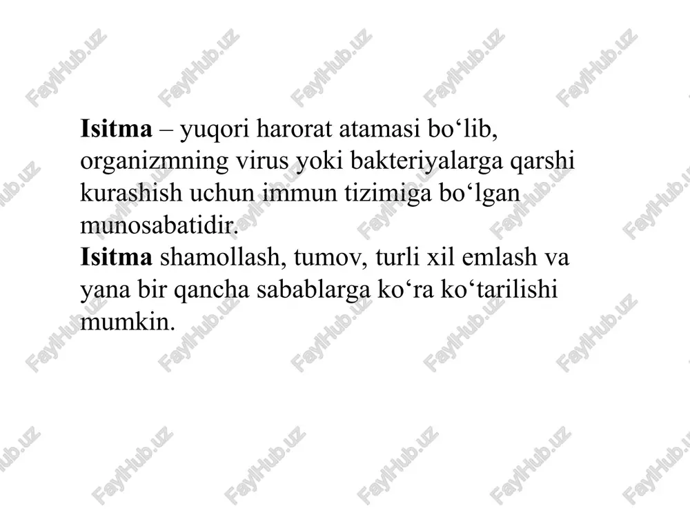 di. til orqaga pastga tortadi. til. faqat hazm azolariga kirmasdan, so’zlashda, talaffuz vositasida qatnashadi. old-uchi, o’rta til tanasi, orqa til ildizidan iborat. ustki yuzasida 4 xil so’rg’ich bor. til muskullari xususiy va sklet muskullaridan iborat. sklet muskullari 3 qismdan iborat, skletdan boshlab, tilga tutashadi yurak kasalliklari taxikardiya-yurak urishining tezlashishi gipertaniya-arterial qon bosimining kotarilishi miakard infarkt-yurak muskullarining malum bir qismi yemirilishi amalda odamning buyumni aniq ko‘rish masofasini tekshiramiz. masalan, ko‘rish o‘tkirligi 1,0 bo‘lgan odam avtomobil raqamini 40 metr masofadan o‘qiy olishi mumkin. ko‘rish o‘tkirligi 0,4 bo‘lganlar esa raqamlarni 16 metrdan ko‘ra olishadi. ko‘rish qobiliyatini tekshirishdan oldin jadvalni chiroq yordamida yoritish zarur. har bir ko‘zni alohida-alohida tekshiramiz: bir ko‘zni kaft bilan yopib, ikkinchisida harflarni o‘qiymiz. yopiq ko‘zni yummaymiz. jadval ko‘zdan 5 metr masofada joylashgan bo‘lishi shart. belgilarni aniqlashga 2-3 soniya vaqt ajratiladi. ko‘rish o‘tkirligining raqamli ma’nosi me’yordan ortiq xatoga yo‘l qo‘ymagan oxirgi qatordagi v harfi ma’nosiga teng. v=0,3–0,6 qatorda bittadan, v>0,7 qatorda …