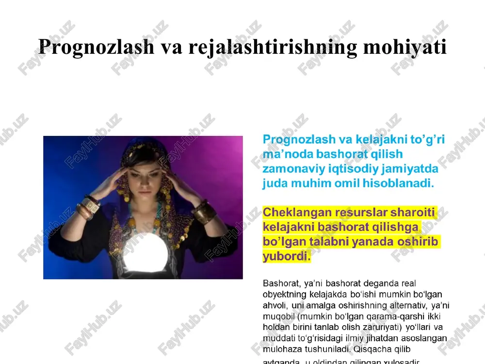 ning umumiy samaradorligi ishlab chiqarish samaradorligini oshirishning omillari va yo‘llari manbalari bo‘yicha tasniflash asosiy yo‘llari omillar prognozlash va rejalashtirishning mohiyati va ahamiyati qanday? rejalashtirish qanday tur va shakllarga bo'linadi? sanoat ishlab chiqarishini prognozlash va rejalashtirish tamoyillari nimalardan iborat? bozor iqtisodiyoti sharoitida rejalar tizimining asosiy bo'limlari qaysilar? demokratik bozor munosabatlarida sanoat ishlab chiqarish samaradorligini oshirish qanday yo'llar bilan amalga oshiriladi? bashorat va istiqbolli rejalashtirish o'rtasidagi farqlar nimada? yashil iqtisodiyotning inklyuziv kontseptsiyasi nima va uning maqsadi qanday? inklyuziv yashil iqtisodiyotda iqtisodiy samaradorlikni ta'minlash qanday yo'nalishlarda amalga oshiriladi? kyoto protokoli qanday maqsadlar uchun imzolangan va uning asosiy tamoyillari nimadan iborat? redd dasturi nimani anglatadi va uning asosiy maqsadi nima? iqlim o'zgarishining iqtisodiyotga ta'siri qanday guruhlarga bo'linadi? sanoat iqtisodiyotida innovatsiya va texnologik rivojlanish qanday ahamiyatga ega? biznes-reja tuzishda qanday bo'limlar yoritilishi zarur? yashil iqtisodiyotni qo'llab-quvvatlashda davlat siyosatining qanday vositalari mavjud? inklyuziv yashil iqtisodiyotda kambag'al qatlam uchun qanday imkoniyatlar yaratiladi? 3-mavzu sanoat ishlab chiqarishini prognozlash …