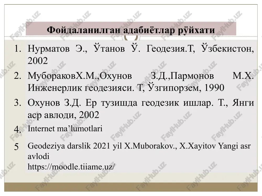onli masshtablar berilgan. oddiy chiziqli masshtabda 48 m; 219 m; 570 m belgilang. masshtab buyicha kichik bulaklarni aniq olish uchun ko'ndalang masshtab ishlatiladi. 1:5000 masshtab uchun eng kichik bo'lagi xu=1 m bo'lgan ko'ndalang masshtab yasash kerak bo'lsin. vazifani quyidagi tartibda bajaring: sonli massh­tab dan chizikli masshtabga o'tiladi. plandagi 1 sm joydagi 5000 sm=50 m ga to'g'ri keladi. masshtab asosi va=2 sm, joyda 2*50=100 m. ko'ndalang masshtabning eng kichik bo'lagi quyidagicha aniqlanadi: bu erda: . xu - masshtabning eng kichik bulagi (m), (misolimizda xu=1 m) va - masshtab asosi (misolimizda va=100 m.) m – asosidagi bo'laklar soni p - balandlikdagi bo'laklar soni (1 b shaklga karang) ko'ndalang masshtab 100 soni bir - biriga teng yoki yaqin bo'lgan ikki ko'paytuvchiga ajratiladi, ya'ni m*n=100=10*10 (m=10; n=10) biror tug'ri chiziq olinib, uning chap uchidan boshlab ketma- ket ikki (2) sm. ko'yiladi. topilgan nuktapardan masshtab asosiga teng bo'lgan 2-2,5 sm uzunlikda perpendikulyaar chiqariladi, s va …