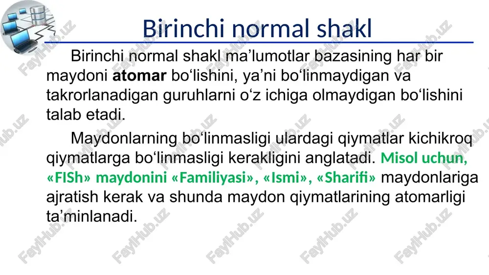 normallashtirish. normalformalar - Page 3