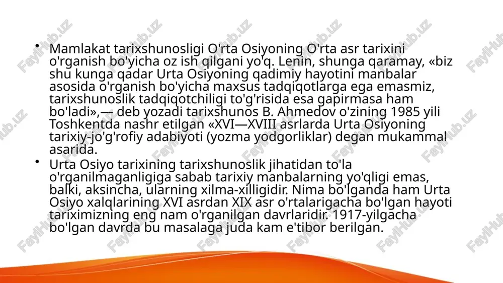 sa a. akramovning bu fikrini ishonarli emas, deb hisoblaydi. «tavorixi guzida»—«nusratnoma» asari dunyo miqyosida ikki nusxada topilgan. birinchi qo'lyozma mamlakatimiz fa sharqshunoslik ilmgohining leningrad bo'limida (v — 745: 147 1) va ikkinchi qo'lyozma britaniya muzeyida (or. 32226; 148 1.) saqlan-adoqda. qo'lyozmaning ikkala nusxasi ham qoniqarsiz ahvolda — mazmunda chalkashliklar, xatolar bor. a. akramov o'z asarida bu kamchiliklarni tuzatishga urinsada, hanuz, ba'zi vdraqlar o'rni chalkashgan, ba'zi voqealarning qaytarilishi uchraydi. abulg'ozi bahodirxon yetuk tarixchi olim sifatida e'tiborga sazovordir. uning «shajarayi tarokima» va «shajarayi turk» asarlari urta osiyo xalqlari tarixiga oid qimmatli manbalardan hisoblanadi. «shajarayi tarokima»da turklar-ning afsonaviy podshosi ug'uzxon, uning avlodi va ularning zamonida yuz bergan voqealar qisqacha bayon etilib, turkman urug'lari haqida qimmatli ma'lumotlar keltirilgan. ikkinchi asar asosan chingizxon va uning avlodlari, xususai xorazmda 1512 yildan hukmronlik qilgan shayboniylar haqidadir. abul-g'ozixonning bu asarlari rus, fransuz, nemis tillariga tar-jima qilinib chop etilgan. abulg'ozi tibb ilmiga oid «mano-fi' ul-inson» («inson uchun foydali tadbirlar») …