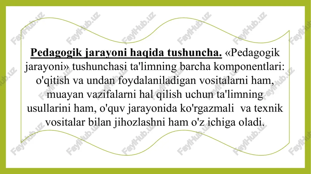 l va metodlarini yangilash, ularning o‘zaro aloqasi va birligini ta’minlash orqali shaxsni har tomonlama shakllantirish va rivojlantirishga yo‘naltirishdir. ta’limning madaniyat bilan uyg‘unlik tamoyili. ta’limni azaldan mazmuni inson ongida nafaqat olam manzarasini, balki insondagi rivojlanish, yuksaklikka harakat va o'sish holatida bo'lgan o'zining shaxs sifatidagi qiyofasini shakllantirishdan iborat. ta’limning ilmiylik tamoyili - o'quvchining o'quv materialidagi qonuniyatlarni aks ettirishi, tushunishi va o'zlashtirishi uchun to'g'ri shart-sharoit yaratish maqsadi uchun zarur ahamiyat kasb etadi. ta’lim va tarbiyaning uyg‘unligi tamoyili yaxlit pedagogik jarayonda ta’lim va tarbiyaning birligi qonuniyatlariga tayanadi. bu tamoyil ta’lim jarayonida barkamol rivojlangan shaxsni shakllantirishni ko‘zda tutadi. ta’limmng tabiat bilan uyg‘unligi tamoyili. ya.a.komenskiy tomonidan fanga kiritilgan bo'lib, tabiatda hayot bahordan boshlangani kabi ta’lim olish jarayoni uchun eng qulay davr bolalik ekanligi g'oyasiga asoslanadi. o'qishda fimdamentallik bilimlarning ilmiyligi, to'liq va chuqur bo'lishini ko'zda tutadi. u yuksak intellektual salohiyat, fikrlash layoqatining tadqiqotchilik ko‘rinishda bo'lishi, bilimlarini doimiy ravishda to‘ldirib borish istagi va malakalarini talab etuvchi zamonaviy ilmiy-texnik …