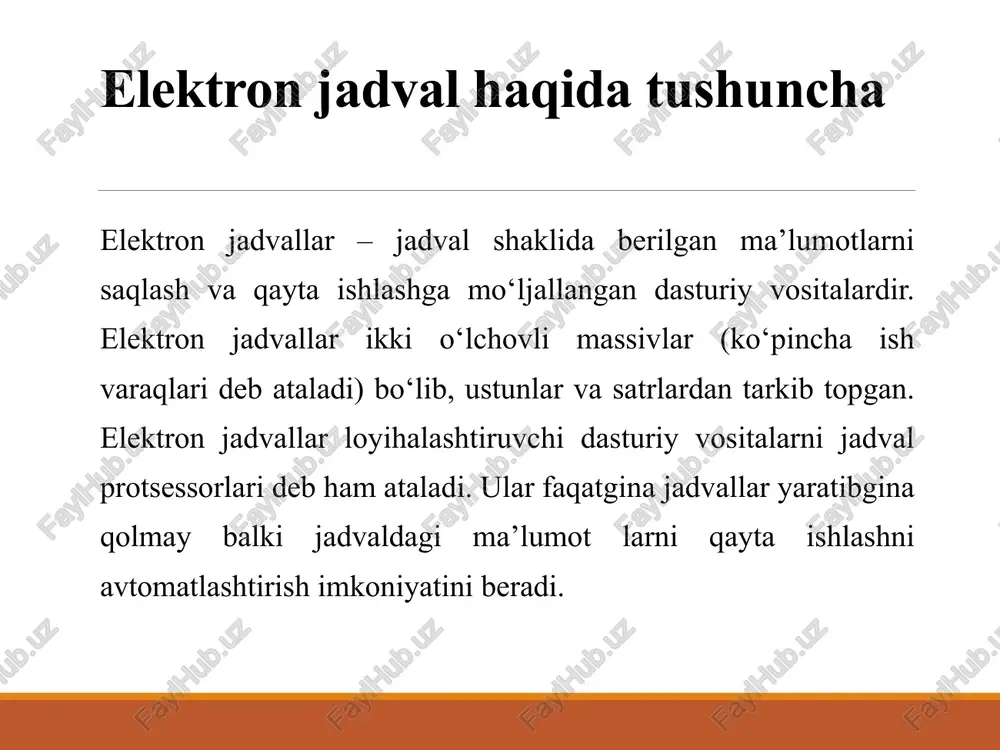 sh jarayoni yacheykalar o’zaro uzviy bogliq: bu dasturda absolyut qiymat tushunchasini beradi ms excel 2003 yilgacha fayl menyusi o’z ichiga yaratiladigan hujjat yoki faylga tegishli bo’lgan byuruqlar majmuasini oladi ms excel 2003 yilgacha pravka menyusi oz’ ichiga hujjatni hosil qiluvchi axborotlarni qayta ishlash uchun mo’ljallangan buyruqlar majmuasini olgan ms excel 2003 yilgacha vid menyusi o’z ichigaishlayotgan oynamizga tegishli bo’lgan buyruqlar majmuasini oladi. ms excel 2003 yilgacha vstavka menyusi o’z ichiga boshqa dasturlar bilan boglanish va qo’shimcha xizmat ko’rsatish buyruqlarni oladi ms excel 2003 yilgacha format o’z ichiga yacheyka, qator, ustun va listda yaratilgan matnlarga (sriftlarga) ishlov berish buyruqlarini oladi ms excel 2003 yilgacha servis bu menyu xizmat ko’qsaturvchi degan ma’noni beragi. hujjatga (faylga), ishchi oynaga, matnlarga kizmat ko’rsatuvchi buyruqlar majmuasini oladi ms excel 2003 yilgacha dannie dasturning asosiy menyusi hisoblanib iqtisodiy masalani tahlil qilishda ishlatiladi ms excel 2003 yilgacha okno ko’shimcha xizmat ko’rsatuvchi buyruqlar majmuasi ms excel 2003 yilgacha spravka …