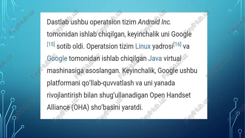 android operatsion tizimlarining rivojlanishi va ishlash printsipi - Page 3