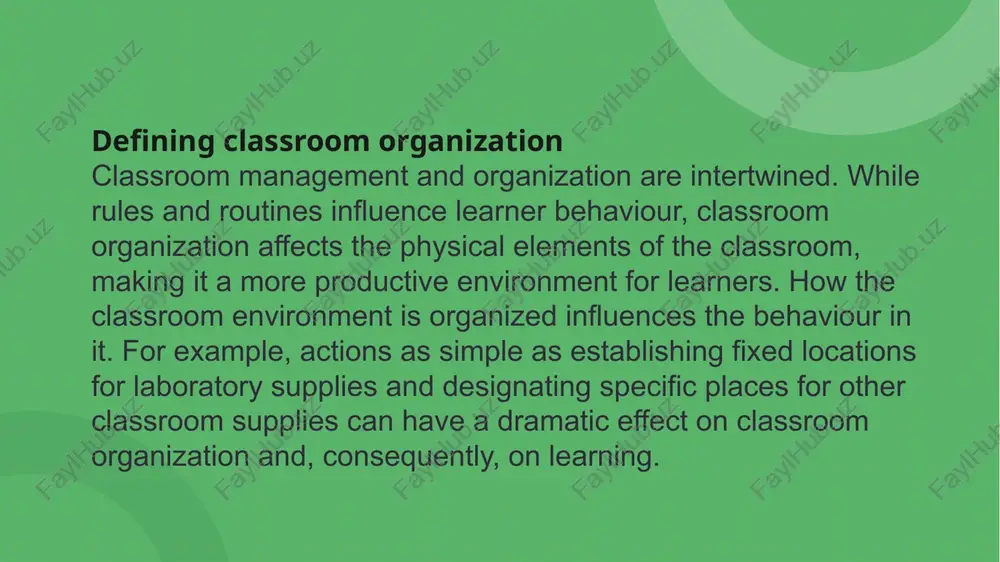 organization of classroom - Page 3