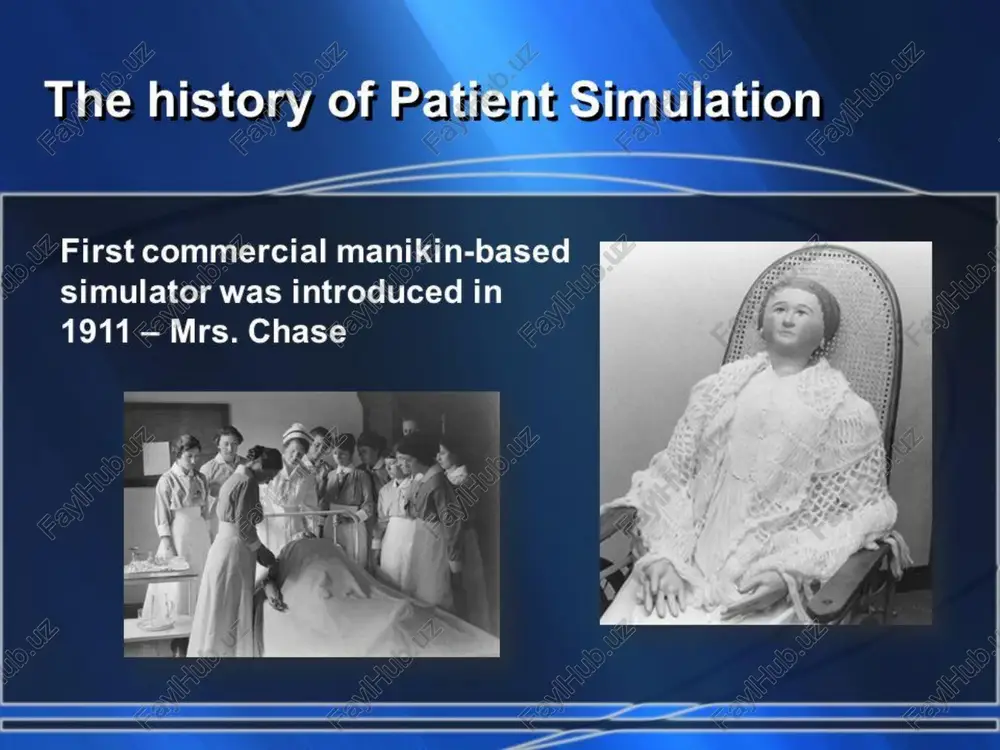 on 1960 — first manikin specifically built for resuscitation was introduced — resusci annie asmund laerdaland bjom lind demonstrate cpr on the original resusci anne the history of patient simulation 1969 — simone developed as the first computer controlled patient simulator abrahamson, s., wolf,r. m., & denson, j. s. (1969, october). a computer-based patient simulator for training anesthesiologists, educational technology, 55-59... —— le questions? suspension of disbelief fidelity equipment/physical fidelity equipment task fidelity equipment task environmental fidelity equipment 3imulatio cs lyre mee aurelie =. many dyer ayncion