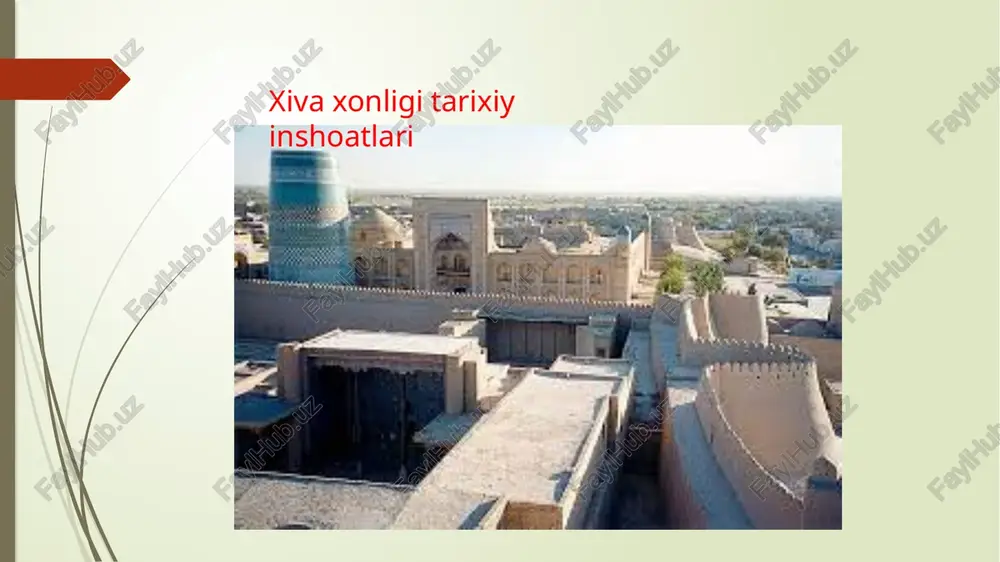 ), tamakisoz, loykash, kulol, xodimchi, ro‘molchi, selobchi (jom ushlab turuvchi), poyaki (chilimchi), aravachi, noschi, qilichkor (qilich va shamshir yasovchi), oshpaz, tovoqchi, darakchi (otchopar), jirchi (ashulachi), yo‘nuvchi (duradgor), devon (mirza), mushrif (ozuqa yig‘uvchi), bojbon (zakotchi) va boshq. ularning barchasi saroy xazinasidan maosh olganliklari haqida ma’lumotlar bor. saroydagi umumiy tartibni arbob nazorat qilgan.xonlikdagi harbiy unvonlar va mansablar. davlatdagi eng oliy harbiy amaldor xonning o‘zi edi. ko‘p hollarda shaxsan xon boshchiligida, ayrim hollarda taniqli sarkardalar boshchiligida boshqa hududarga yurishlar uyushtirilgan. eng yuqori harbiy-ma’muriy lavozim amir ul-umaro edi. undan keyingi rasmiy ravishda yuqori sarkarda yasovulboshilik mansabi edi. xonlikda ular ikki kishi bo‘lib, biri yovmud turkmanlariga, ikkinchisi esa chovdirlarga qo‘mondonlik qilar edi. xon huzuridagi rasmiy qabul marosimlarida yasovulboshilarning doimiy o‘rinlari bo‘lmas edi. lekin ular xon huzurida bo‘ladigan tor kengashda mehtar, qo‘shbegi va devonbegi bilan bir qatorda qatnashar edilar. yasovulboshiga yasovullar, mirshablar, shotirlar, eshikolari itoat etganlar image1.jpg image2.jpg image3.png image4.jpg image5.jpeg image6.png image7.jpg image8.jpg /docprops/thumbnail.jpeg ys …