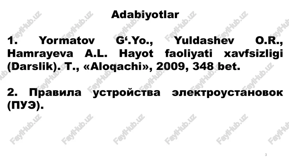 ing keng ko‘lamda qo‘llanilishi, radio apparaturalar bilan _ko‘pchilik ishchilarning mulogotda bo'lishiga olib kelmoqda. shuning uchun ham hozingi vagtda clektromagnit tebranish to'lginlaridan muhofazalanish chora-tadbirlarini_ amalga oshirish tagozo qilinmoqda. keyingi vaqtlarda elektromagnit to‘iginlari inson organizmiga xatarli ta’sir ko'rsatishi aniglandi. bu ta’sirning xatarli tomoni shundaki, inson bu nurlar ta’siriga tushganligini sezmaydi. elektromagnit maydoni ma’lum kuchlanishdagi elektr maydoni (v/m) va magnit maydoni (a/m) vektorlari orgali ifodalanadi. harakatlanuvchi elektromagnit to‘lginlarining va vektorlari har vaqt o’zaro perpendikular bo'ladi. o‘tkazuvchi muhitda tarqalayotganda, ular o'zaro_quyidagi bog'lanishga ega bo‘ladi: e= 4 ek, tg bunda, @ — elektromagnit tebranishlarining aylanma chastotasi; y — ekran moddasining solishtirma o‘tkazuvchanligi; — bu moddaning magnit o‘tkazuvchanligi; k — so‘nish koeffitsiyenti; z — nurlanayotgan ekran yuzasidan aniglanayotgan nuqtagacha bo‘lgan masofa. elektromagnit to‘lqinlari vakuumda yoki havo muhitida targalayotgan bo'lsa, e=377n bo'ladi. elektromagnit to‘iqinlarining targalishi maydondagi energiyani ko‘chirish bilan bog'langan. elektromagnit maydondagi energiya oqimining zichligi vektori i (vt/m?) (intensivligi) — «umov-poynting vektori» deb ataladi va quyidagicha ifodalanadi: …