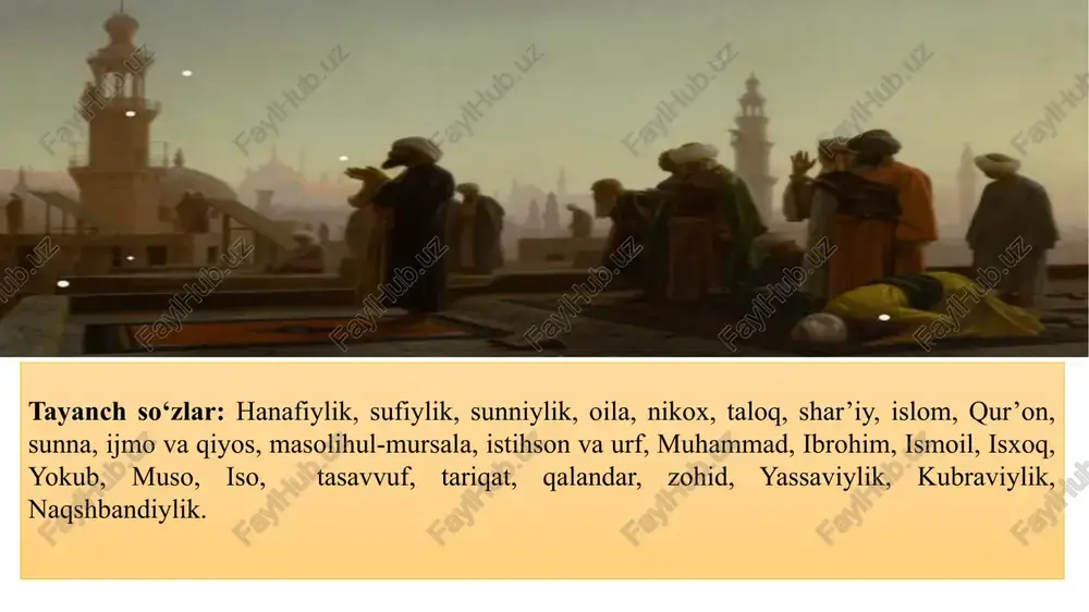 a ishorat bor. qur'on suralari ikki qismga bo‘linadi: 1.hijratdan avval tushgan suralar – «maka suralari» deyiladi. 2. hijratdan keyin tushgan suralar – «madina suralari» deyiladi. qur'oni karimning asosiy mavzusi va maqsadi bashariyat tafakkurida ko‘pxudolikka barham berish, yakkaxudolikka targ‘ib qilish va islom dinini o‘rnatishdir. qur'onning nozil qilinishi muqaddas ramazon oyining 27-kuni kechasi boshlangan. shu sababli bu oy muqaddas hisoblanib, ro‘za tutilgan kunning 27-kechasi «laylat ul qadr», ya'ni qudrat kechasi, ilohiy qudrat namoyon bo‘lgan tabarruk kecha deb ulug‘lanadi. qur'on jumlalalriga biron-bir o‘zgartirish, bironta harfini, hatto harflar belgisini – zeb-zabarini ham o‘zgartirish mumkin emas, qat'iyan taqiqlangan. qur'on islom dinining asosiy hujjati. islom diniga oid barcha hukmlarning asosiy va birinchi manbaidir. u musulmonlarning diniy, ijtimoiy va siyosiy hayotida yagona qo‘llanma, doimiy yo‘lboshchisi bo‘lib xizmat qilib keldi. musulmon xuquqshunos (fiqhshunos)lari biror narsaning shariatdagi hukmini bilmoqchi bo‘lsalar, albatta, oldin qur'onga murojaat qiladilar. hadislar islom dinining qur'ondan keyingi ikkinchi manbaidir. hadis – arabcha so‘z bo‘lib, ma'nosi «xabar», …