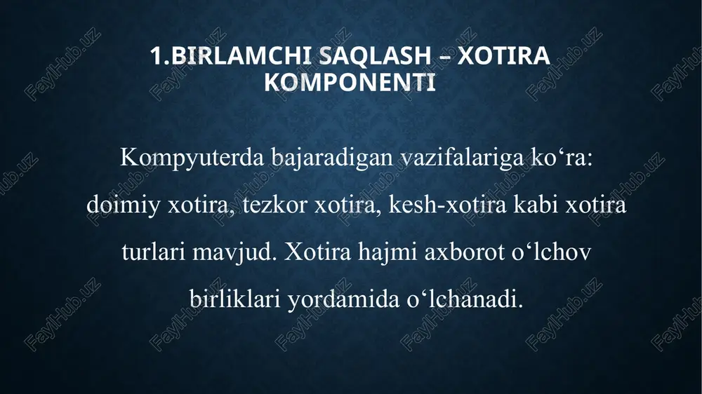 tirilgan papka (podkatalog); totalcmd.exe – total commander dasturini ishga tushuruvchi asosiy fayl. windows operatsion tizimida bu dasturni ishga tushurish uchun pusk tugmasi bosiladi so'ng yunalish yoki sichkoncha yordamida vse programi qatori tanlanadi va keyingi menyudan menyusini tanlab va so'ngi paydo bo'lgan menyudan esa total commander rus yorliqchasini tanlab enter yoki sichkonchaning chap tugmasi bosiladi. bundan tashqari ishchi stolda dasturning yorlig'i yordamida ham ishga tushirish mumkin. total commander dasturi ishga tushgandan so'ng ekranda fayllar ruyxati va ular haqidagi axborotlar yozilgan qo'sh chiziq bilan chegaralangan ikkita tug'ri turtburchak shaklidagi oynalar paydo bo'ladi. total commander qobiq dasturida ishlash. f1 – bajarilayotgan ish xaqida yordam chakiruvchi. f2 – taxrirlash. fayl yoki katalogni nomini o'zgartirish. f3 – ajratilgan faylni ko'rish. f4 – ajratilgan faylni taxrirlash. f5 – aktiv yoki tanlangan fayldan yoki papkadan nusxa olish. f5 tugmasi bosilganda nusxa (kopirovat (copy) olish darchasi paydo bo'ladi. paydo bo'lgan darchasida enter tugmasi bosiladi, natijada fayldan qo'shni papkasiga …