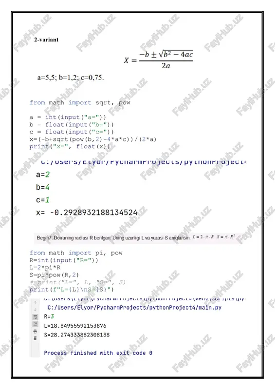 pythonda matematik amallar bilan ishlash - Page 3