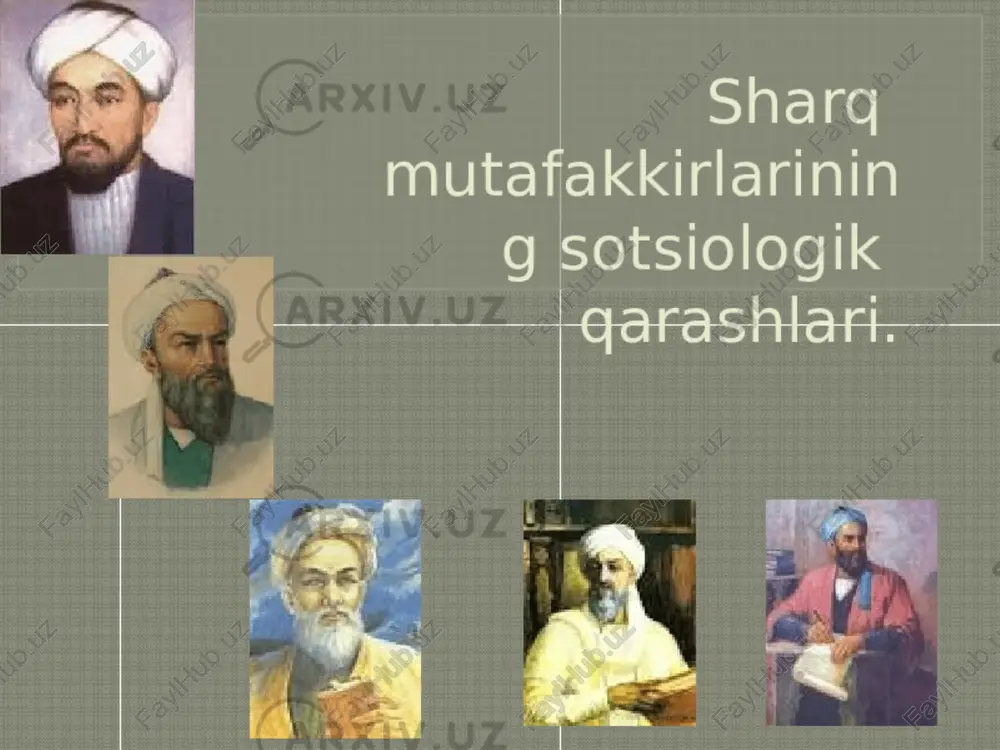 ni vujudga kelishiga sabab bo'lmoqda. aslida jadidchilik harakati faqatgina turkistonda vujudga kelmagan. turkistonda jadidchilik harakatini vujudga kelishi xix asrning 80 yillarida russiya musulmonlari, kavkaz va volga bo'yida yoyilgan shu nomdagi taraqqiyparvarlik harakatining bevosita ta siri va samarasi natijasida dunyoga kelgan harakatdir jadidchilikni poydevori, tamal toshi usuli jadid maktablarining tashkil qilinishi edi. hamonki, maqsad jamiyatni yangilash ekan, uni yangi o'sib kelayotgan barkamol avlodgina qilishi mumkin edi. buning uchun esa zamon talabiga mos yoshlarni tarbiyalash masalasi jadid mutafakkirlarining oldiga qo'yilgan dolzarb masala bo'ldi. 19ss-1925 yillar "jadidchilik" tushunchasining paydo bo'lishi o'z davrining eng peshqadam, tashabbuslar davridir image1.png image2.jpeg image3.jpeg image4.png image5.png image6.jpeg image7.png image8.jpeg image9.png image10.png image11.png image12.png sharq mutafakkirlarinin © sotsiologik jarriue * ta’lim muassasalarining s| tal ida fahm-farosa_ va aql uyg‘unligini jasndagi o'rni © inson ma’naviyatini shakllantirish va kamol toptirishda ta’ limning roli benihoya kattadir. yoshlarga axloqiy va estetik qadriyatlami singdirishda ta'lim muassasalari xususan o‘rta maktablaming o'mi muhim. maktabdagi asosiy faol …