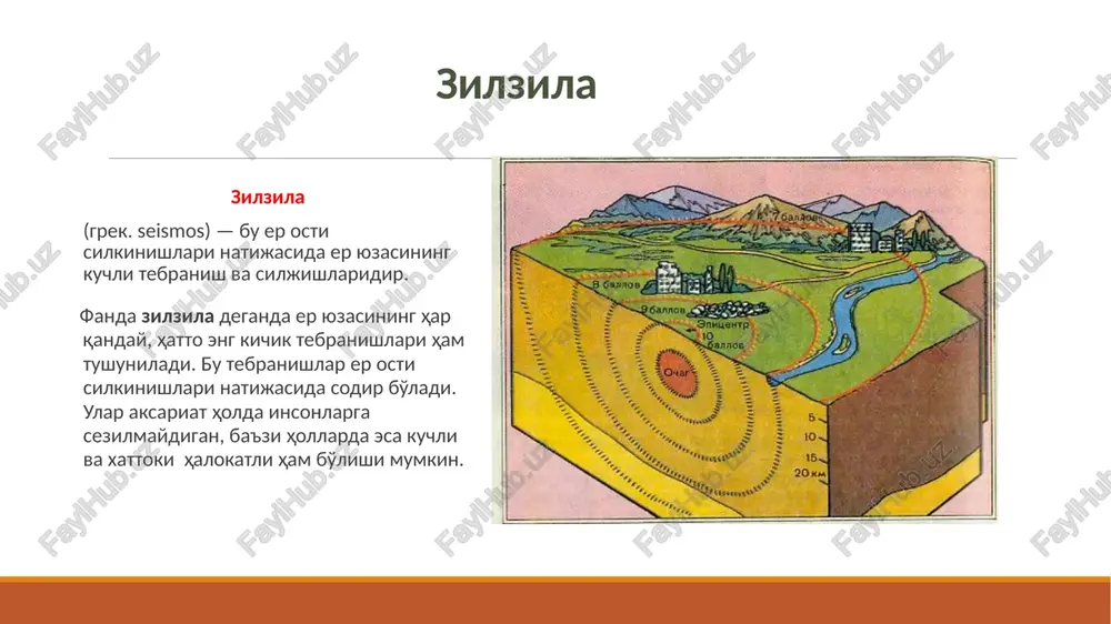 i hisobga olmasdan qurilganligi sababli, shahar shu qadar vayron bo'lganki, uni deyarli qayta tiklashga to'g'ri kelgan jabrlanganlar soni nafaqat zilzila kuchiga (yuzadagi tebranishlarning intensivligiga), balki zarar ko'rgan hududdagi aholi zichligiga, binolarning seysmik chidamliligiga, qutqaruv ishlarining samaradorligiga va boshqa omillarga bog'liq. 1988 yil 7 dekabr, spitak, armaniston. spitakdagi halokatli zilzila magnitudasi m=7,2 ni tashkil etdi. spitak shahri va yana 58 ta qishloq butunlay vayron bo'lgan. o'lganlar soni 25 ming kishini tashkil etdi, 514 ming kishi boshpanasiz qoldi. zarar 14 milliard dollarga baholangan. 20 - 21 asrlardagi eng kuchli zilzilalar 1985 yil 19 sentyabr, mexiko, meksika. m=8,1 magnitudali bu zilzila amerikadagi eng halokatli zilzilalardan biri hisoblanadi. o'shanda qurbonlar soni 9 ming kishini tashkil etgan, 30 ming kishi yaralangan va 100 ming kishi boshpanasiz qolgan. 20 - 21 asrlardagi eng kuchli zilzilalar 1995 yil 17 yanvardagi kobe zilzilasi yaponiyadagi eng yirik zilzilalardan biri hisoblanadi. er silkinishlar kuchi m=7,3 magnitudani tashkil etdi. 6434 kishi …
