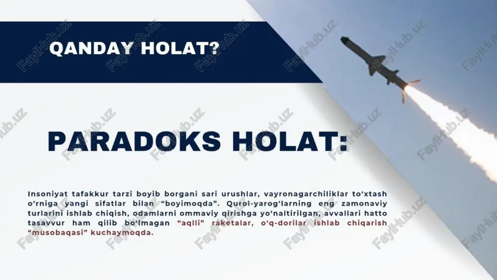 atga zor, o‘zi mansub xalqqa muhtoj bo‘lib yashaydi. u jismoniy jihatdan tirik, ammo ma‘nan o'lik — bir umr afsus-nadomat chekadi. vatanga xiyonat nima? biz “vatanni sevish kerak”, degan iborani ko'p ishlatamiz. bu yaxshi gap. ammo “bu yaxshi_ gap” hamma narsani ham anglatmaydi. vatanni sevish faqat so'zda bo‘lganda edi... vatanni \” sevish tuyg‘usi bu ibora e’tiqodga aylanishi bilan bezalishi kerak. vatanni sevaman, deb unga xiyonat qilayotganlar kammi? oz xizmat lavozimida belgilangan vazifalarni sidgidildan bajarmaslik ham, taraqqgiyotimizga to'siq bo‘layotgan xato, kamchiliklarni ko'ra turib, ko'z yumish ham, millat va mamlakat qiyin ahvolda qolganda fuqarolik mas’uliyatini atayin unutgan ham, davlat va jamiyat qabul qilgan turli me'yoriy hujjatlarning qabul qilinishida faol ishtirok etib, biroq uning ijrosida “chetga chiqib turish” ham aslida vatanga xiyonat emasmi? “qayerda yashash qulay bo'lsa, o'sha joy men uchun vatan!” tushunchasini hayotiy tamoyiliga aylantirib olganlar-chi? bu misollarning barchasi bizni o'ylantirishi, do‘ppini yonga go'yib, xulosa chigarishga undashi kerak xulosa chigarish uchun ham uzoqqa …