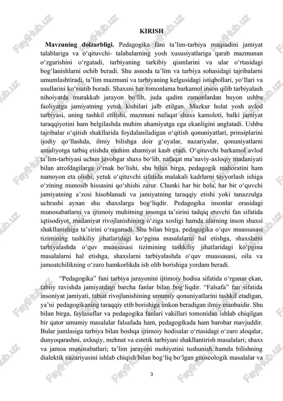 arashni, axloqiy, mehnat va estetik tarbiyani shakllantirish masalalari; shaxs va jamoa munosabatlari; ta’lim jarayoni mohiyatini tushunish hamda bilishning dialektik nazariyasini ishlab chiqish bilan bog‘liq bo‘lgan gnoseologik masalalar va boshqa muammolar kiradi. pedagogikaning aniq masalalarini ishlab chiqishda falsafaning sotsiologiya, etika, estetika kabi tarmoqlari katta ahamiyatga egadir. etika falsafaning axloqiy va tarbiya masalalari bilan bevosita bog‘liqdir. ularni hal etishda pedagogika axloqning umuminsoniy qadriyatlariga suyanadi. estetika (nafosat tarbiyasi) insonning estetik ideallarini shakllantirish, madaniyatga va voqelikka estetik munosabatlari umumiy qonuniyatlarini o‘rganadi va estetik tarbiyani ilmiy jihatdan asoslash uchun xizmat qiladi. bu asoslarni pedagogika fani ishlab chiqadi, yoshlarni go‘zallikni his qila olish, tushunishga o‘rganish vositalari va yo‘llarini belgilab beradi. pedagogikaning falsafa va boshqa ijtimoiy fanlar bilan bog‘liqligini, hal etadigan ilmiy masalalarning umumiyligini pedagogikaning ijtimoiy xususiyati, uning mafkuraviy yo‘nalishga ega ekanligini ta’kidlab turadi. tarbiyaning hamma muammolarini boshqa siyosiy, ijtimoiy masalalar bilan bir qatorda hal etish zaruriyatini ko‘rsatib beradi. jamiyatimiz rivojlanishining hozirgi bosqichida pedagogikaning iqtisodiyot fanlari bilan …